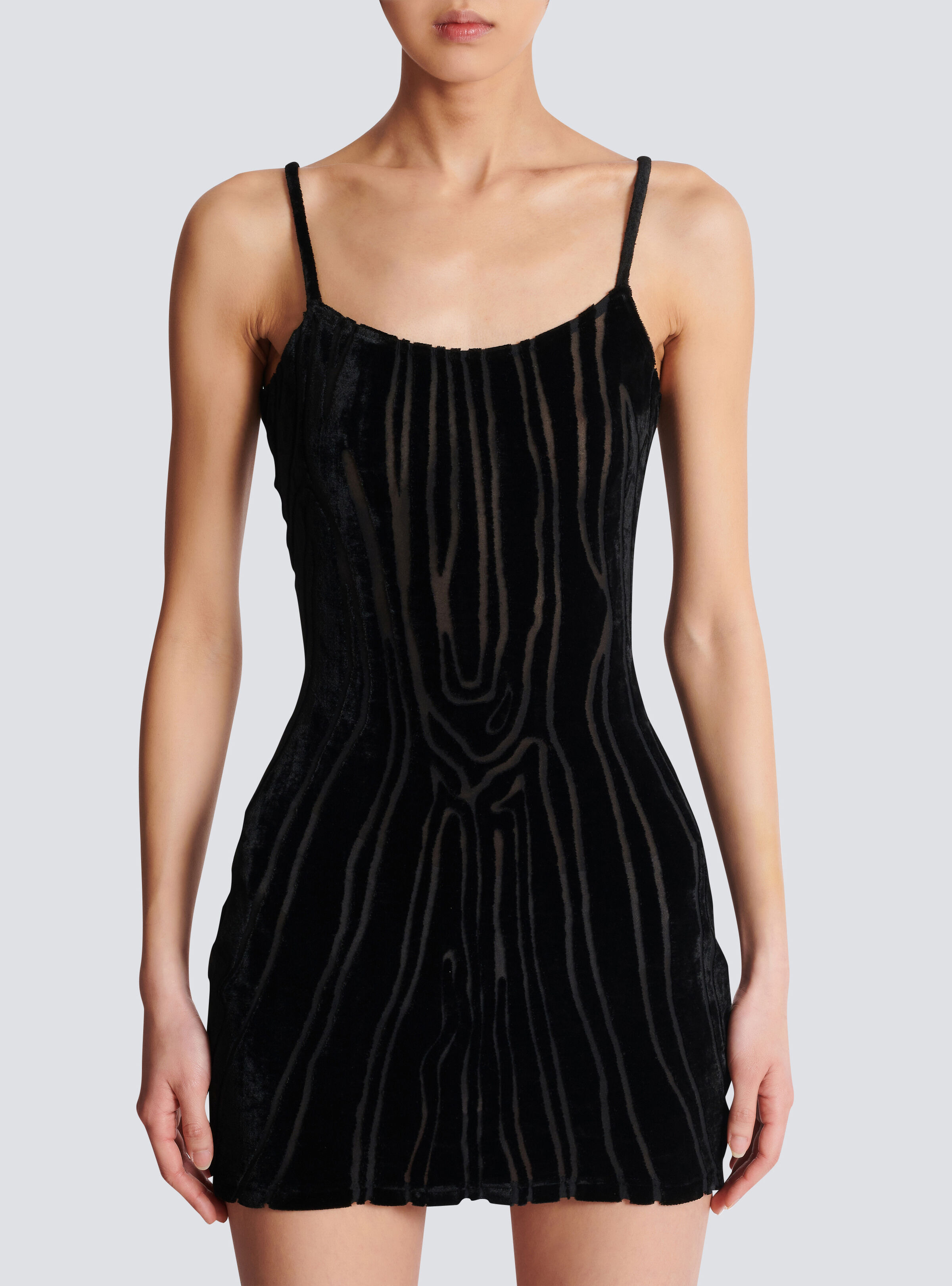 Short strappy dress in zebra-print velvet - 5