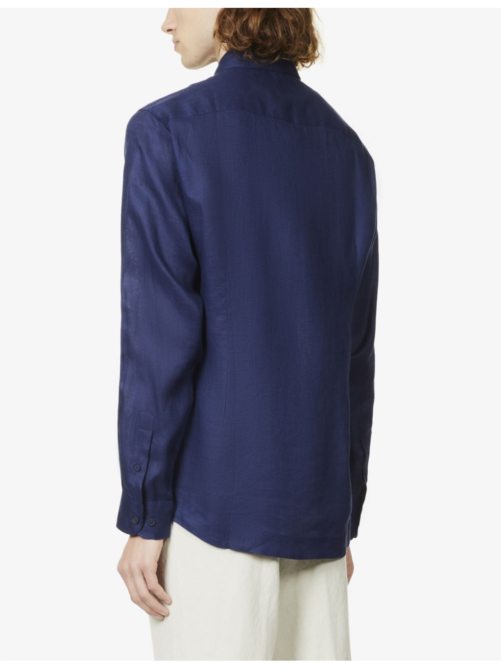Giles brand-tab regular-fit linen shirt - 4