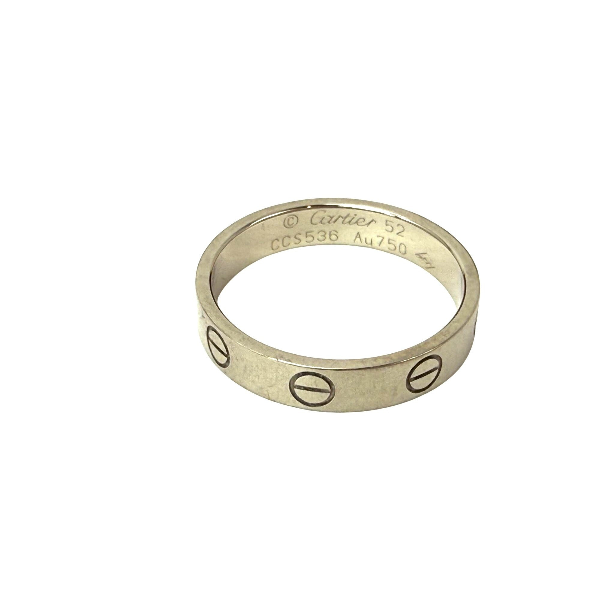 Cartier 18 K White Gold Love Small Model Wedding Band Ring Size 6 USA - 3