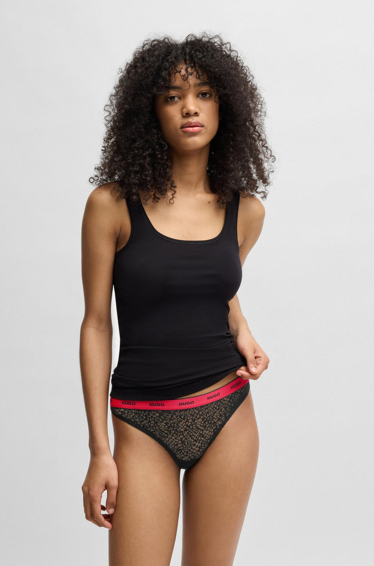 THREE-PACK OF THONGS IN STRETCH LACE - 2