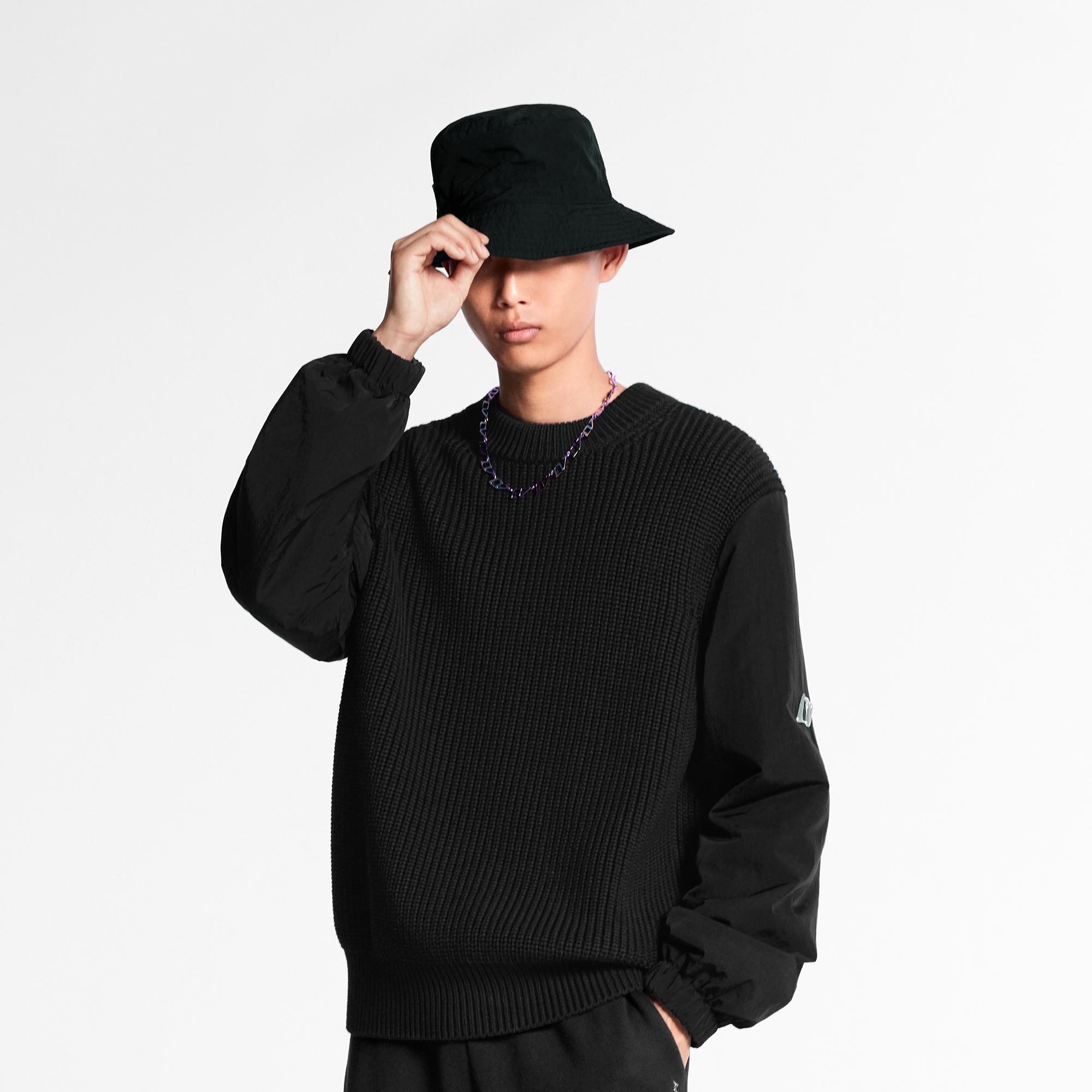 Nylon Padded Sleeves Ribbed Crew Neck - 4