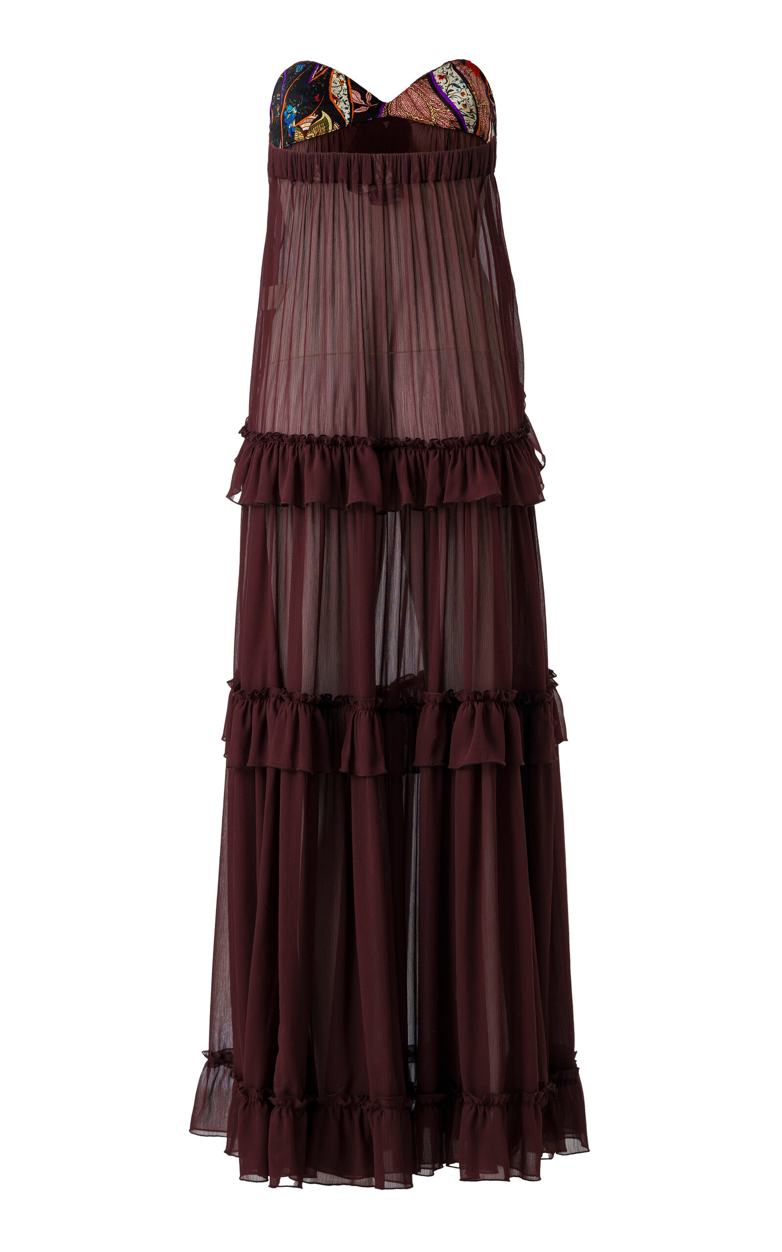 Josiane Embellished Ruffled Chiffon Maxi Dress brown - 4