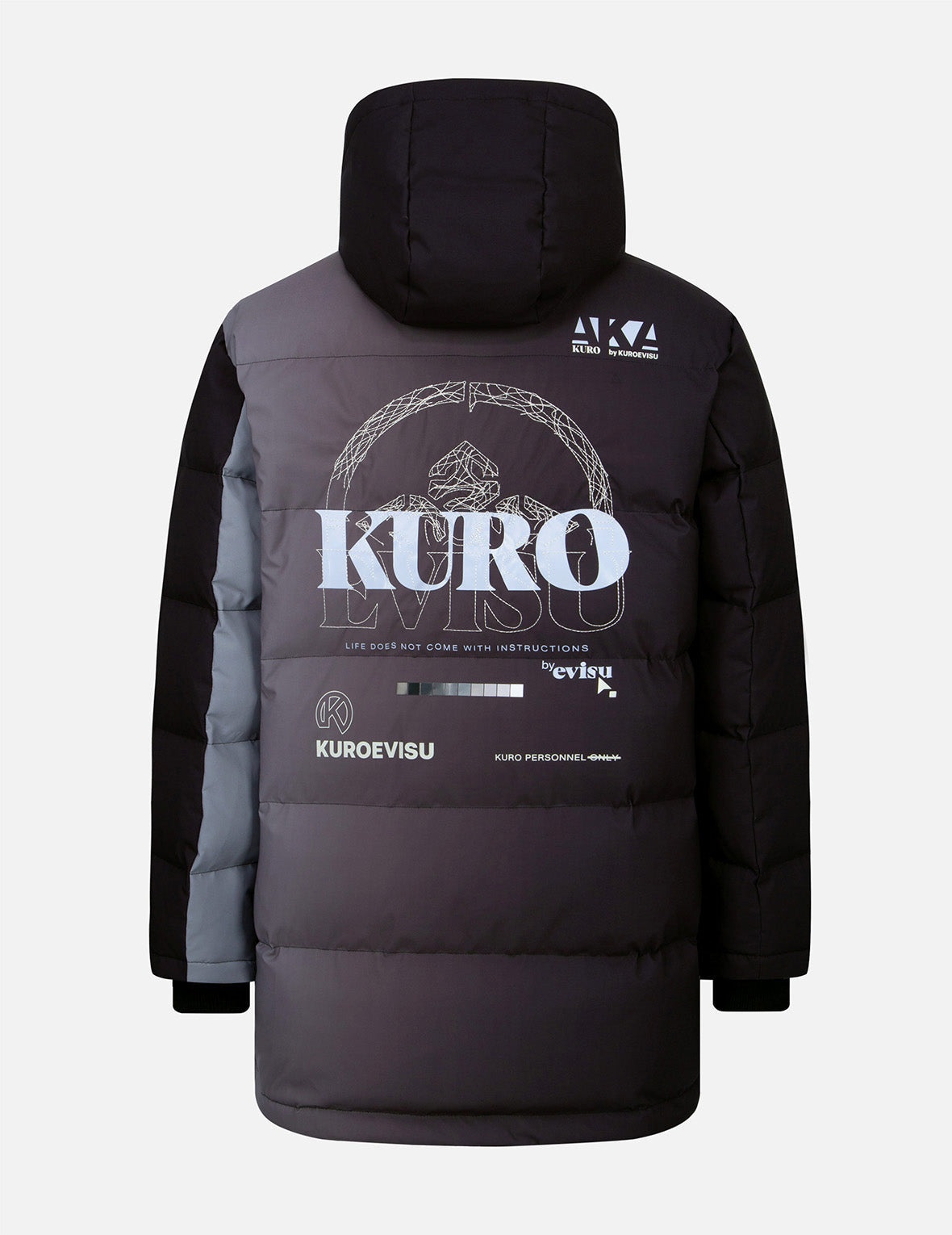 Kamon and Logo Embroidered Gradient Down Jacket - 2