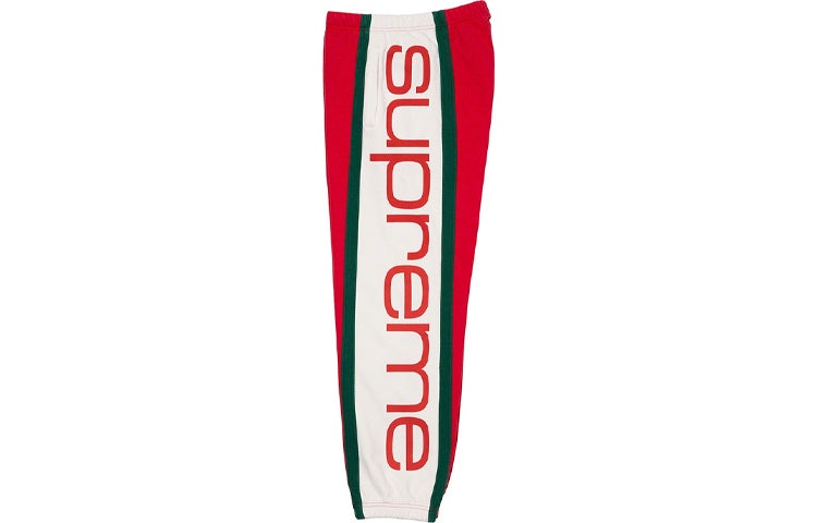 Supreme Big Logo Paneled Sweatpants 'Red White' SUP-FW20-303 - 3