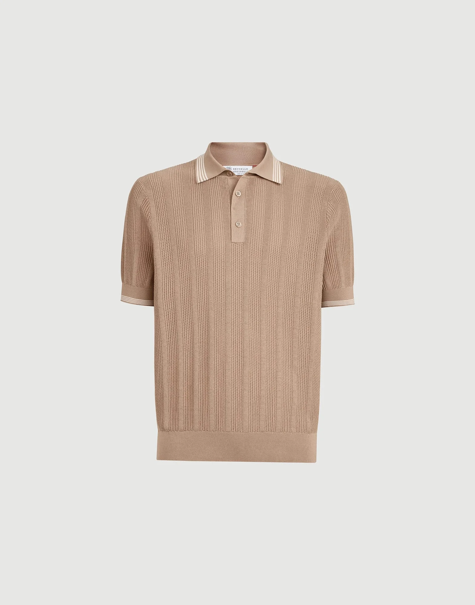Cotton textured rib knit polo - 1