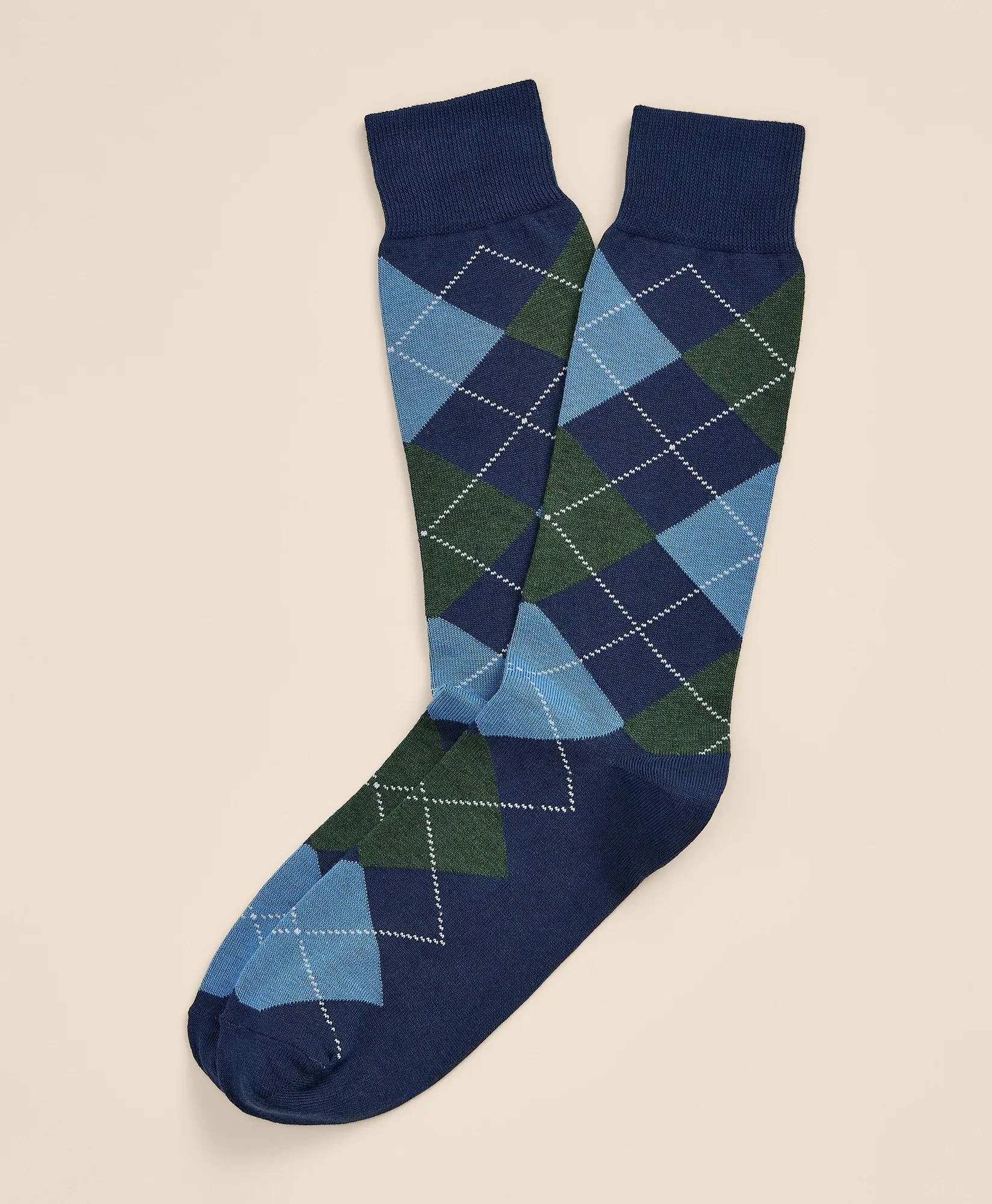 Cotton-Blend Argyle Socks - 1