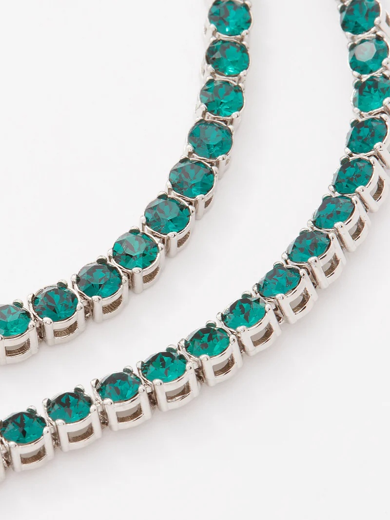 Crystal-embellished tennis necklace - 8
