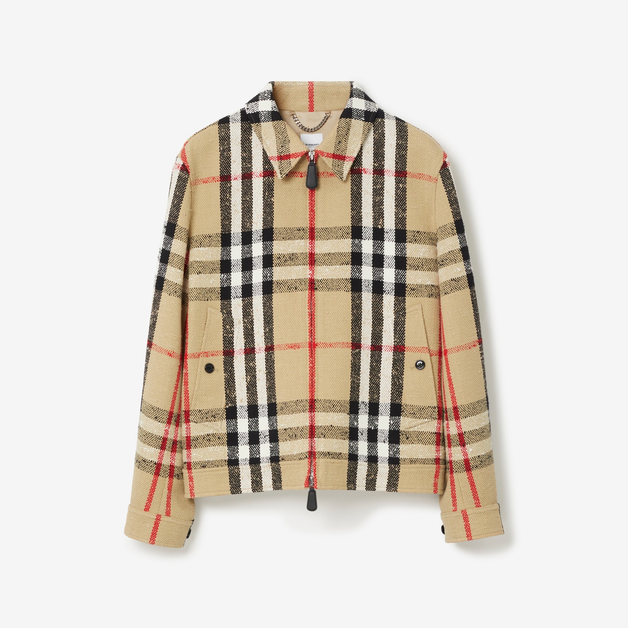 Check Bouclé Harrington Jacket - 1