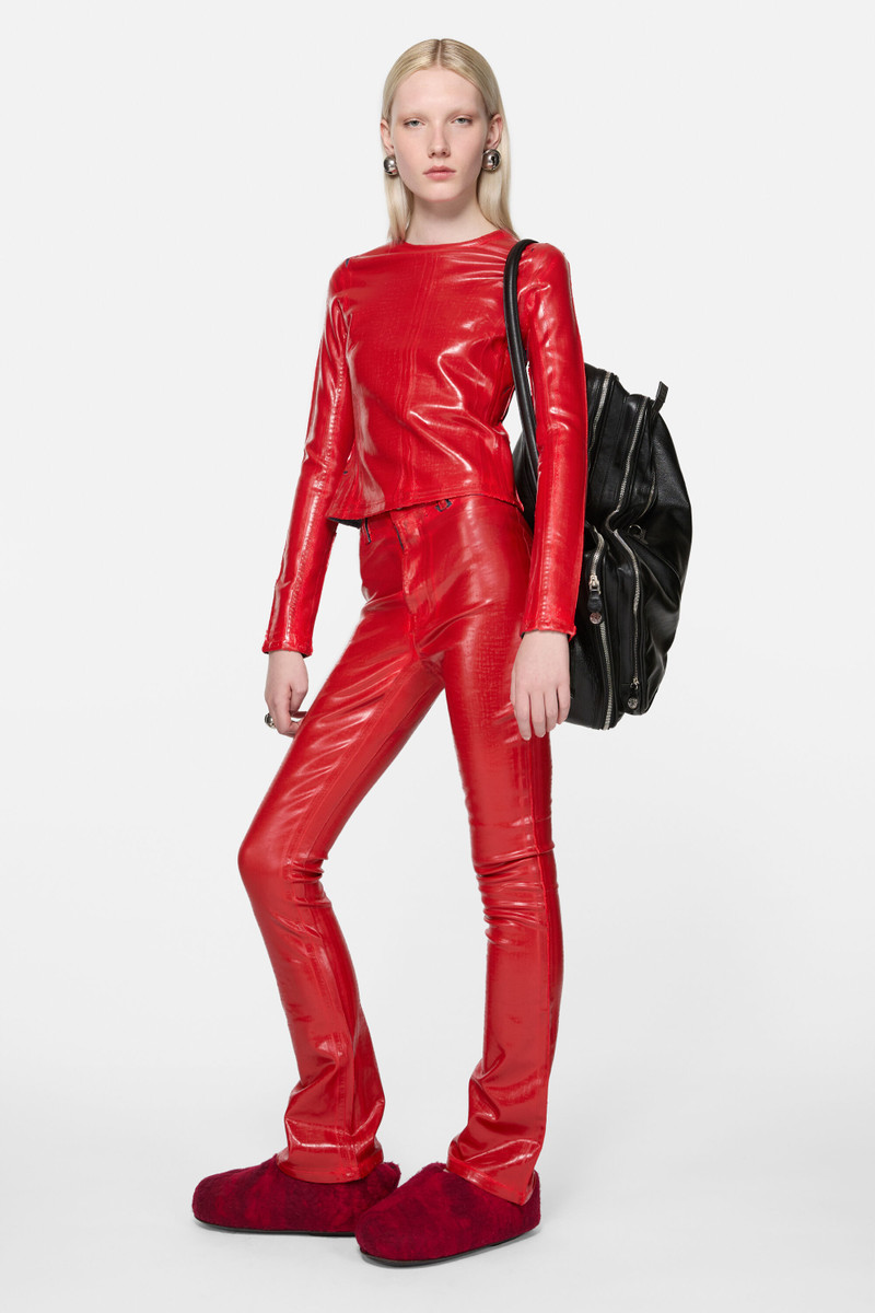 Acne Studios Fitted latex trousers - Red/red outlook