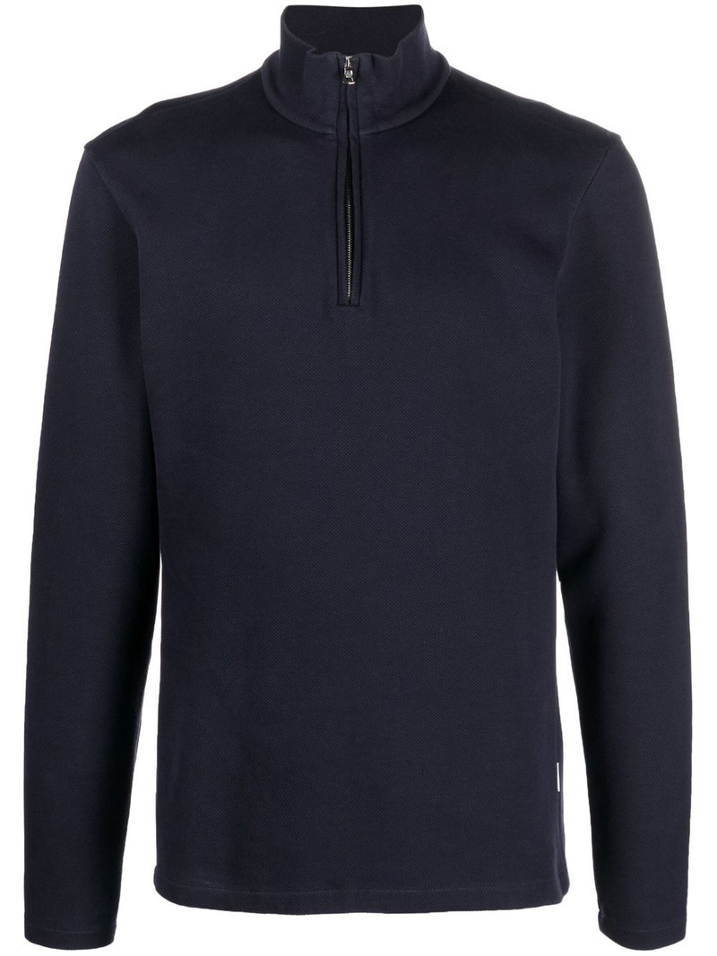 zip-front funnel neck sweater 1