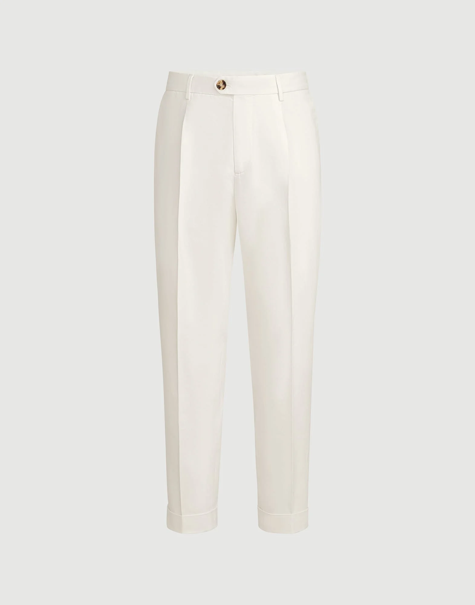 Garment-dyed trousers in twisted cotton gabardine with pleat - 1