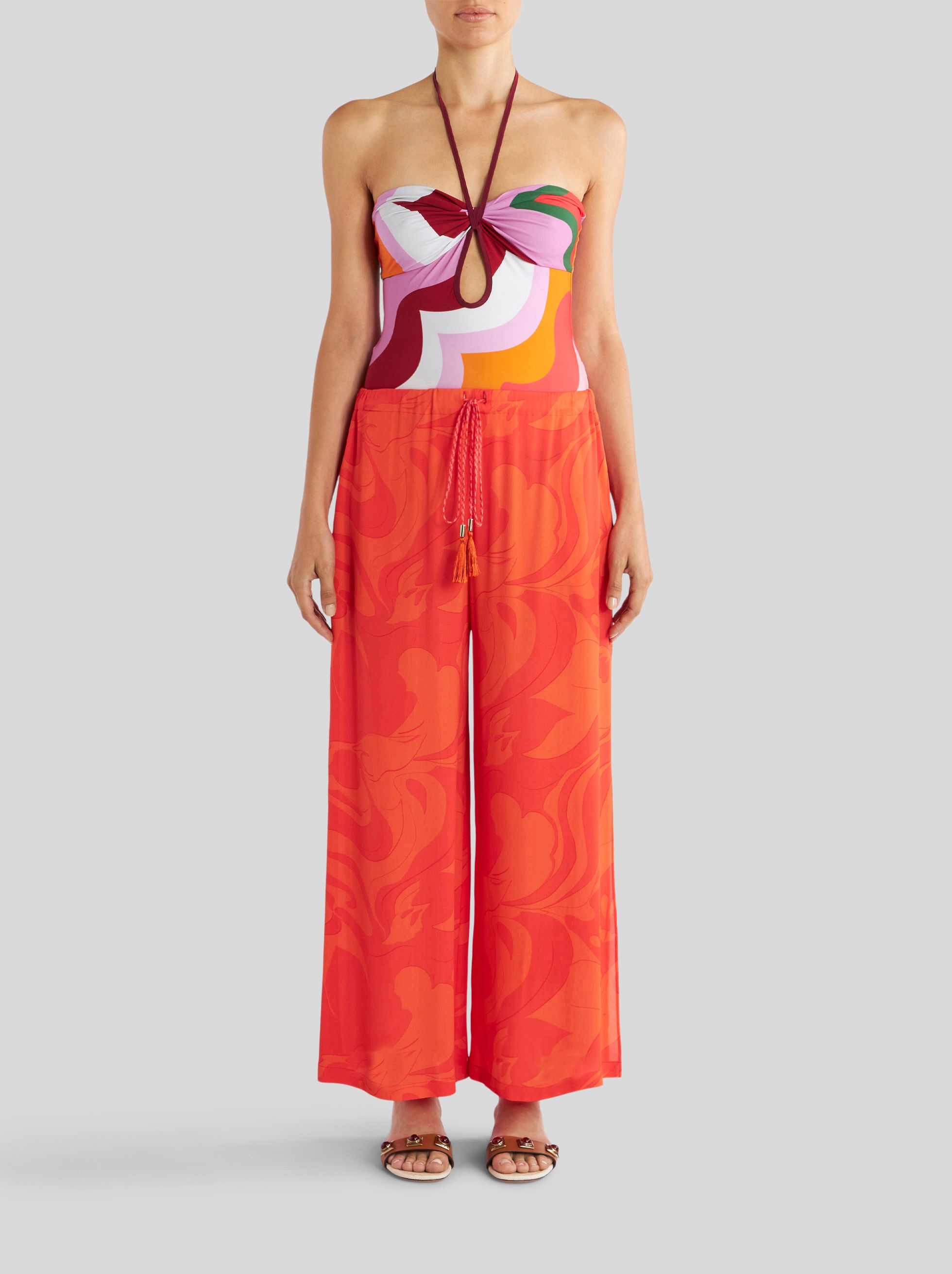 TROUSERS WITH FLORAL WAVES - 3