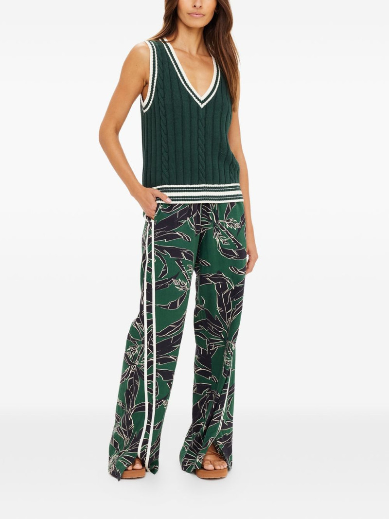 THE UPSIDE Santa Fe Julia V-neck cable-knit vest outlook