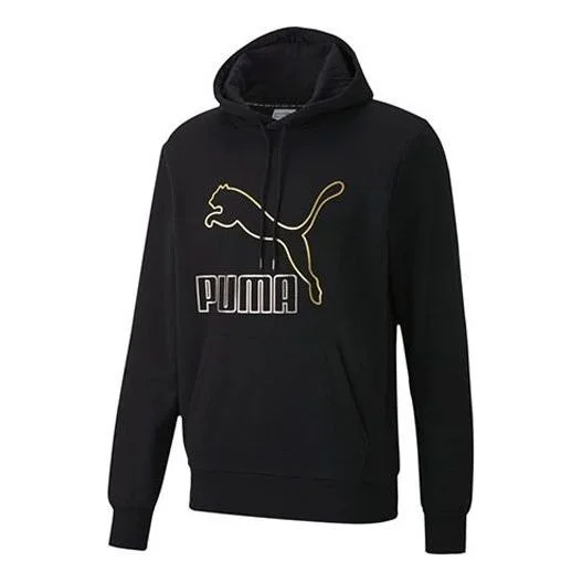 PUMA Loose Printed Hooded Fleece Black 599300-56 - 1