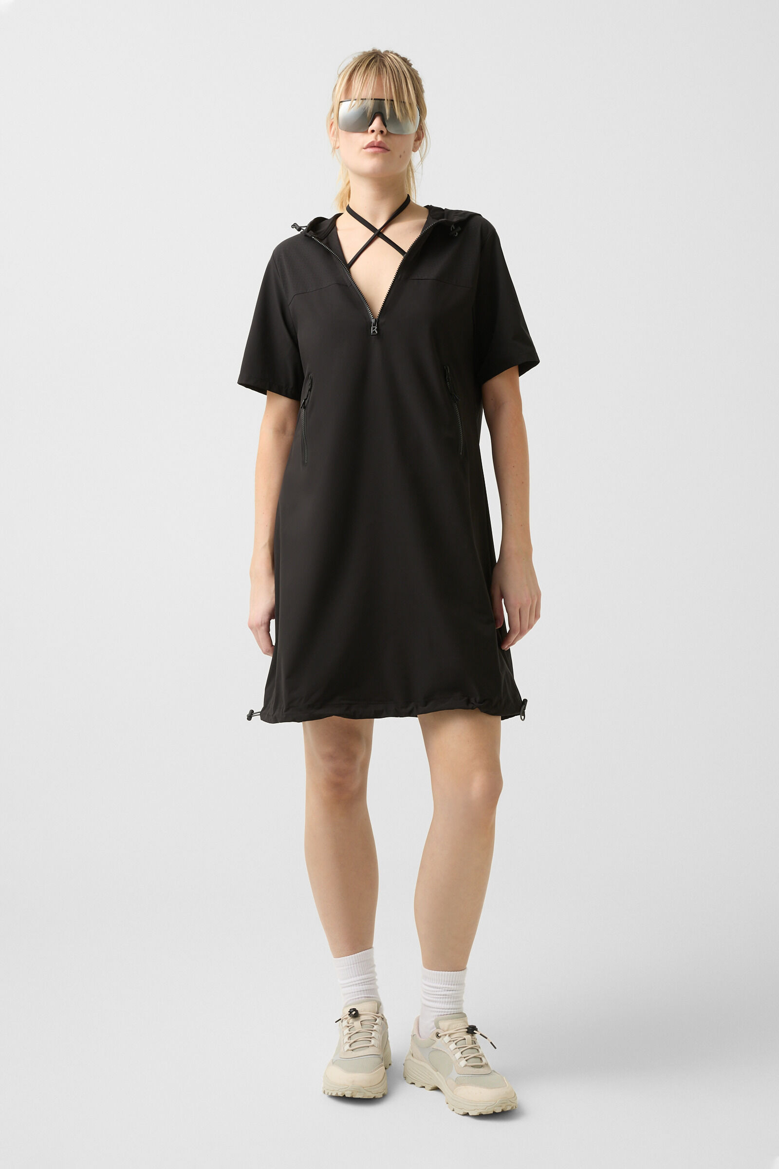 Valerie hoodie dress in Black - 2