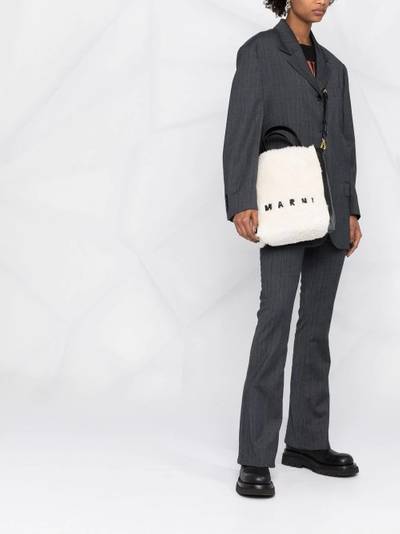 Marni Museo shearling tote bag outlook