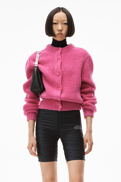 Alexander Wang CREWNECK CARDIGAN IN EYELASH WOOL outlook