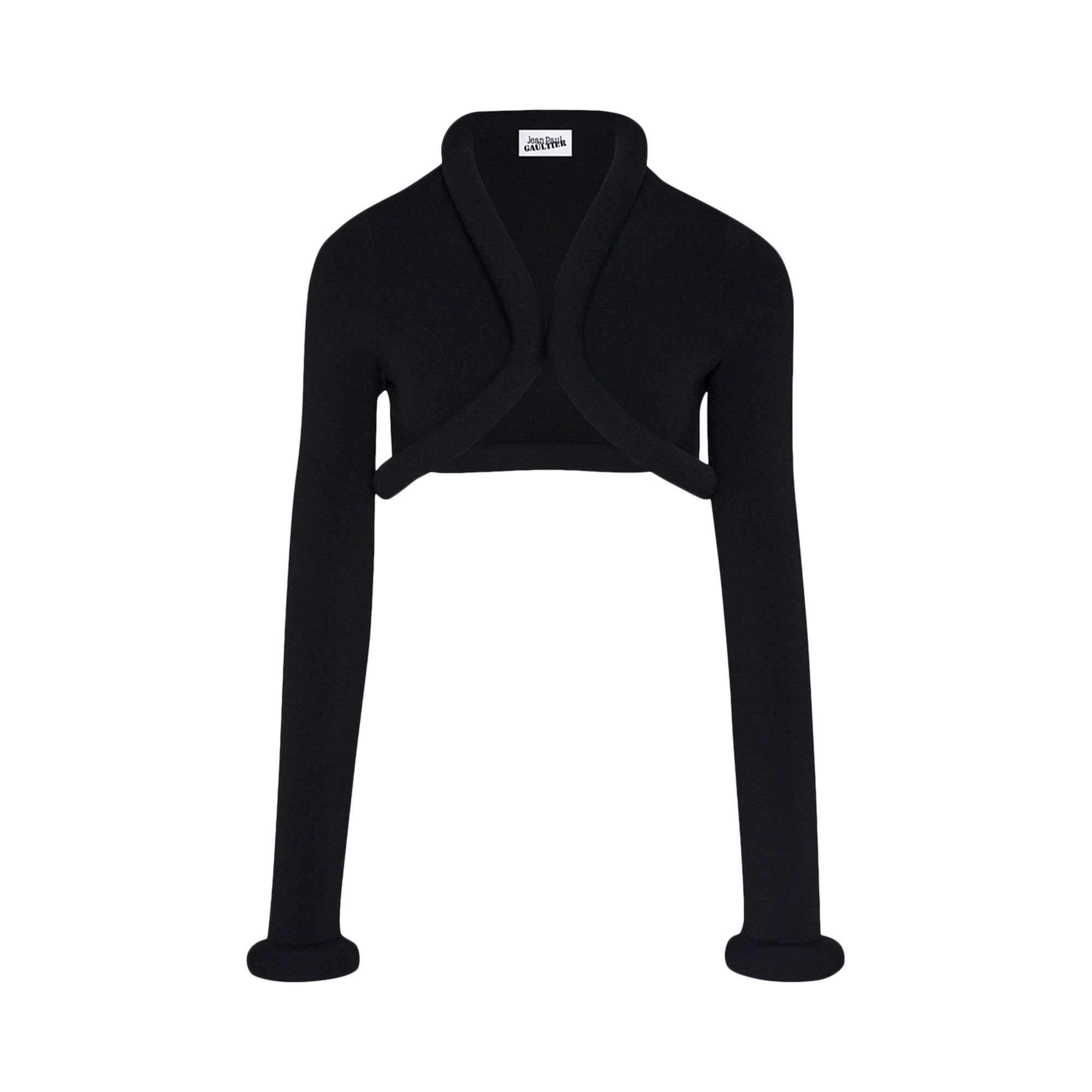Jean Paul Gaultier Foam Detail Cropped Cardigan 'Black' - 1