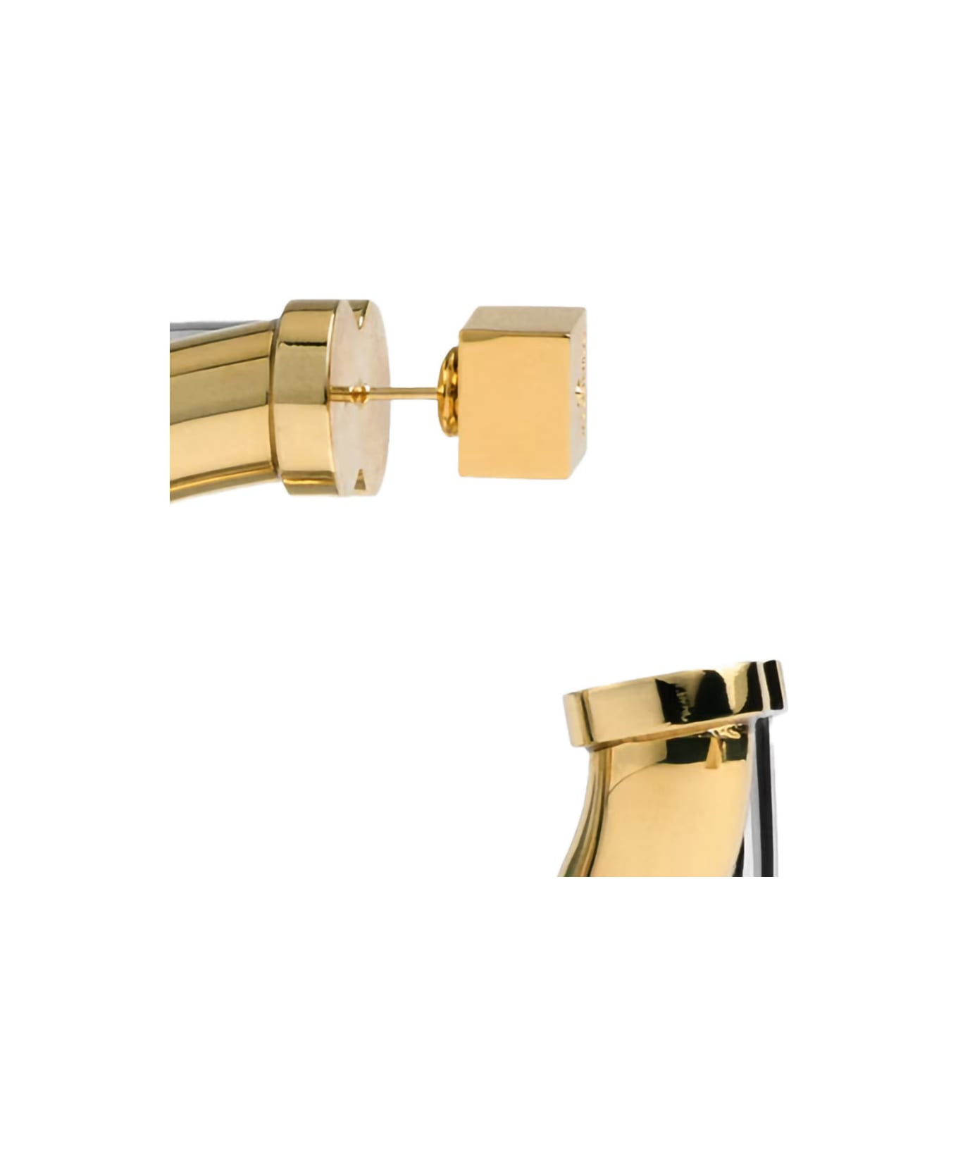 Metallic Earrings With Twisted Hoop Design In Brass Woman - 2