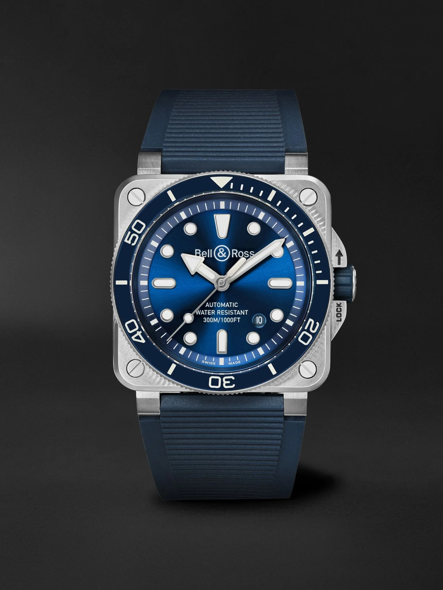 BR-03 Diver Automatic Stainless Steel Watch, Ref. BR03A-D-BLU-ST/SRB Blue - 1