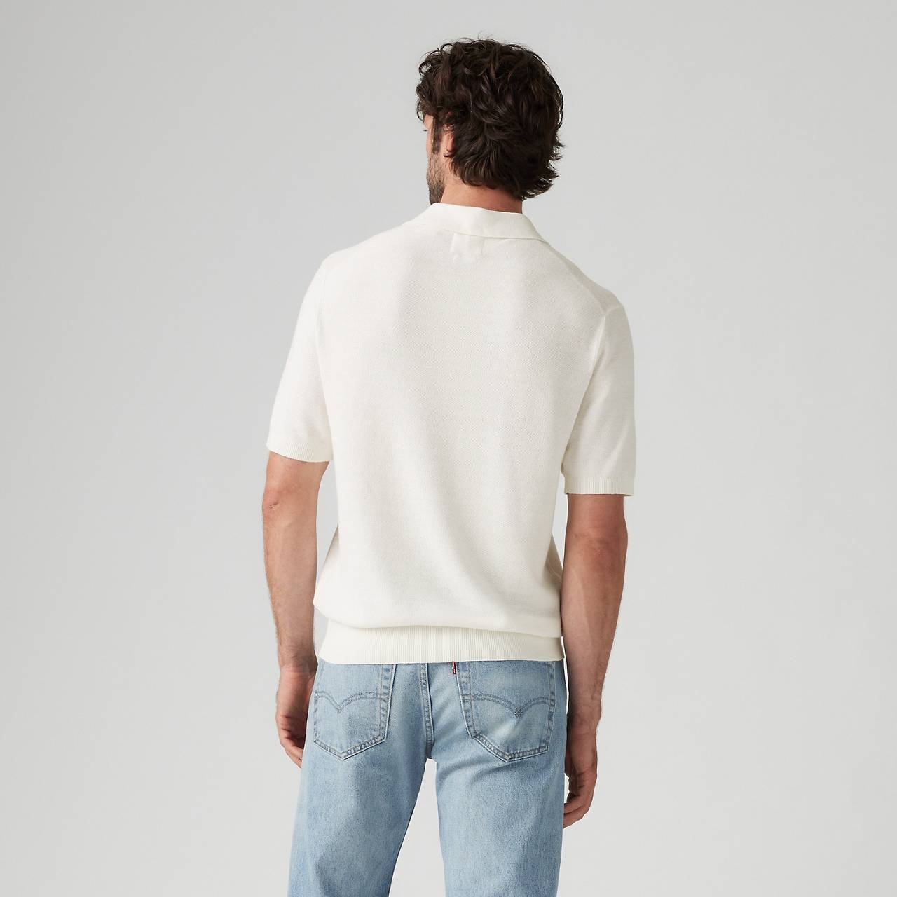 COTTON LINEN SWEATER KNIT POLO SHIRT - 4