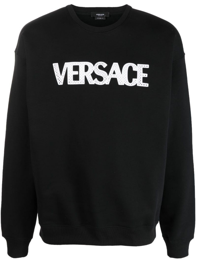 mesh logo appliqué sweatshirt 1