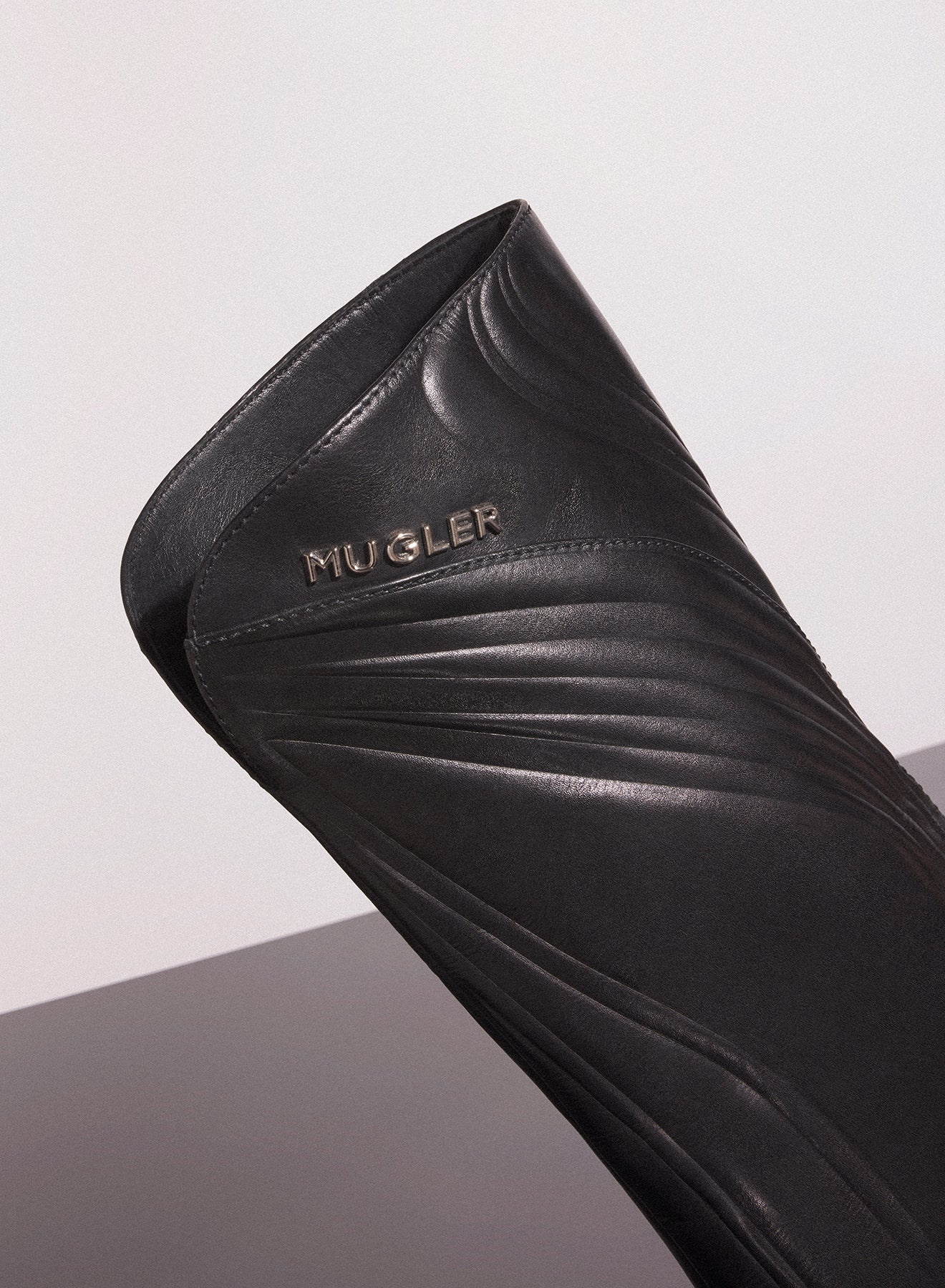 black embossed leather santiag boots - 4