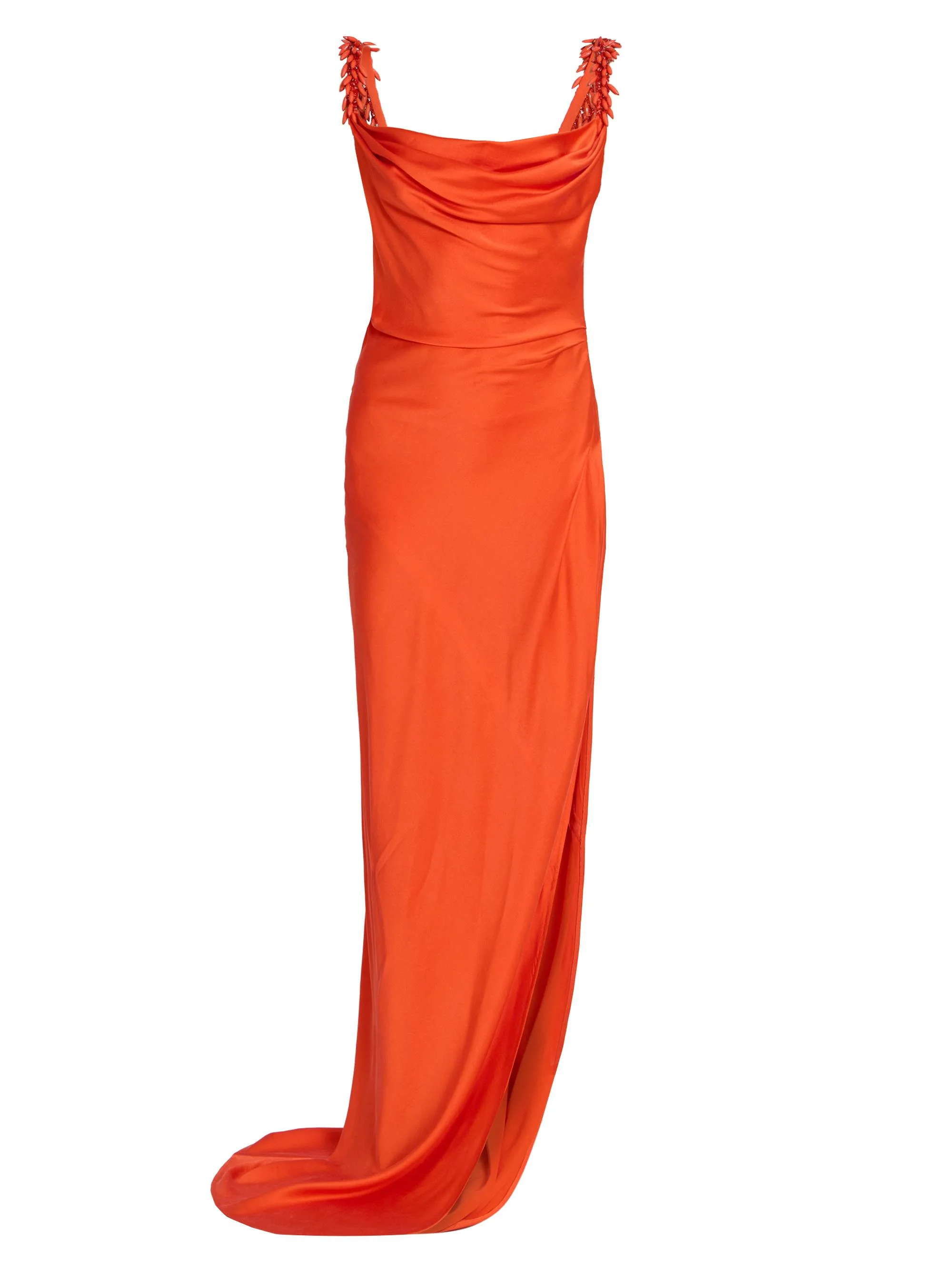 Women's Embroidered Straps Fluid Cocktail Dress - Rouge - 1