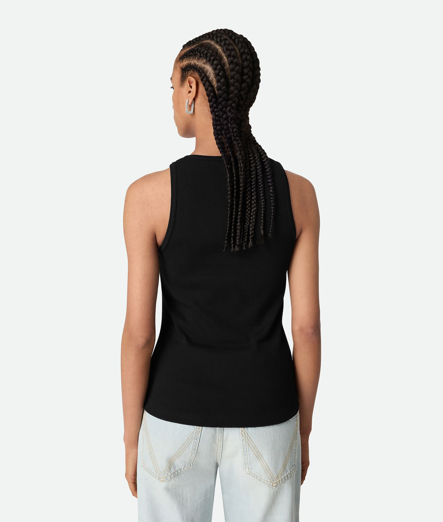 stretch rib cotton tank top - 3