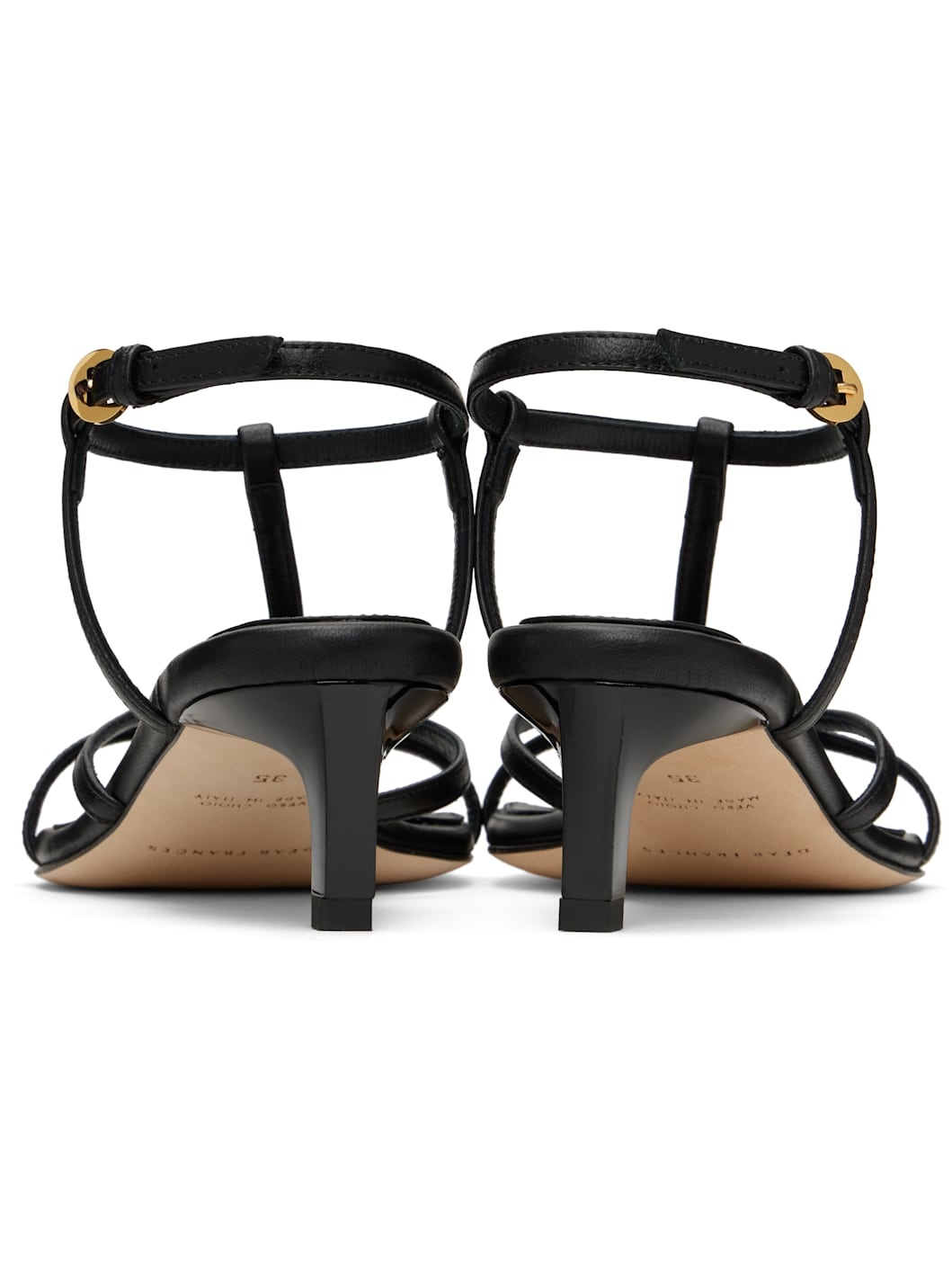 Black Tee Heeled Sandals - 2