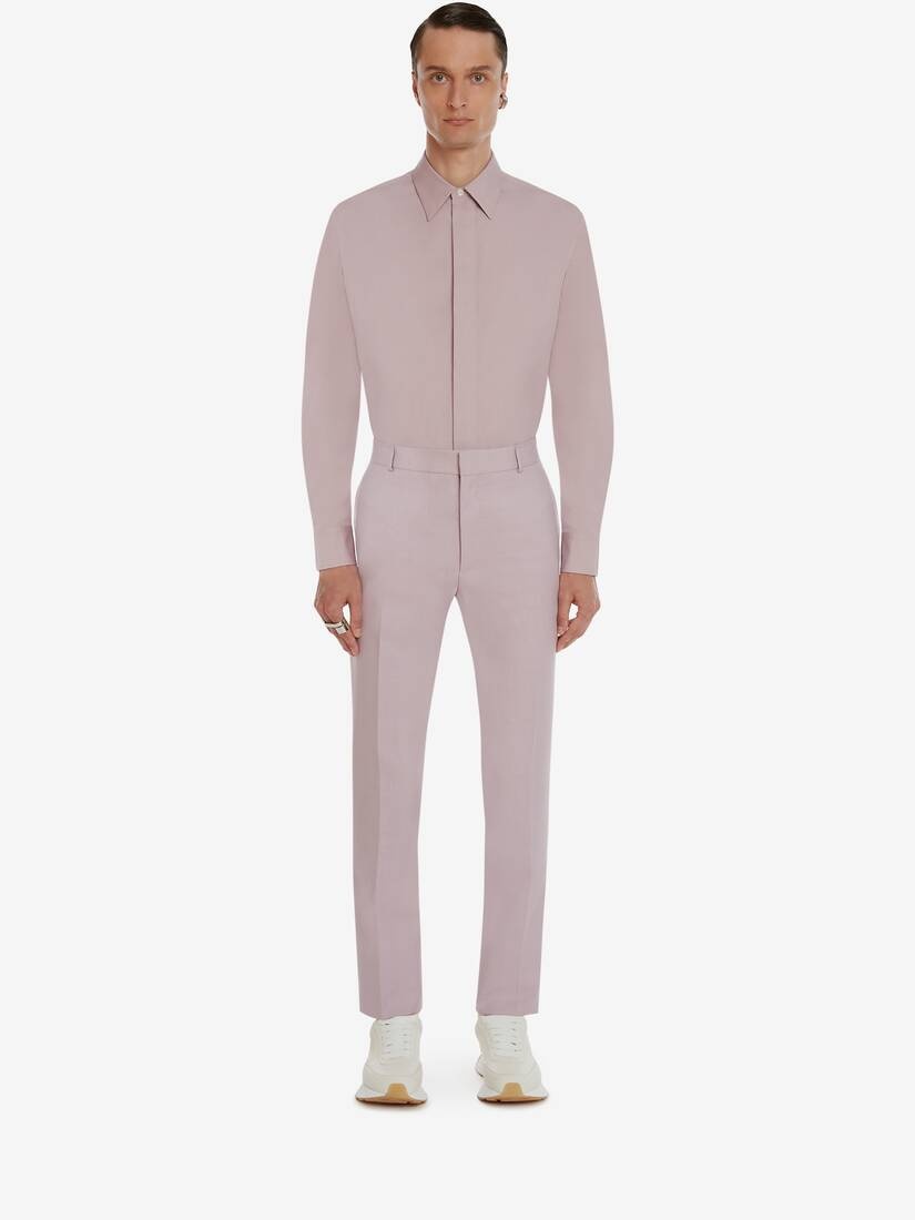 Men's Tailored Cigarette Trousers in Lilac - 2