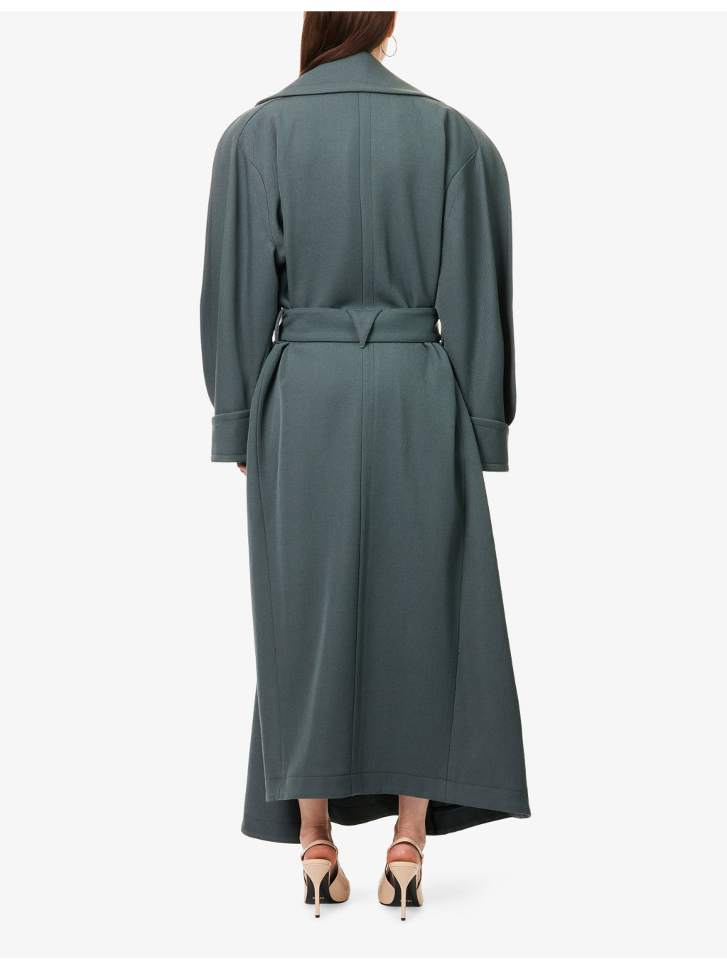 Military Belted Notch-Lapels Wool Coat - 4