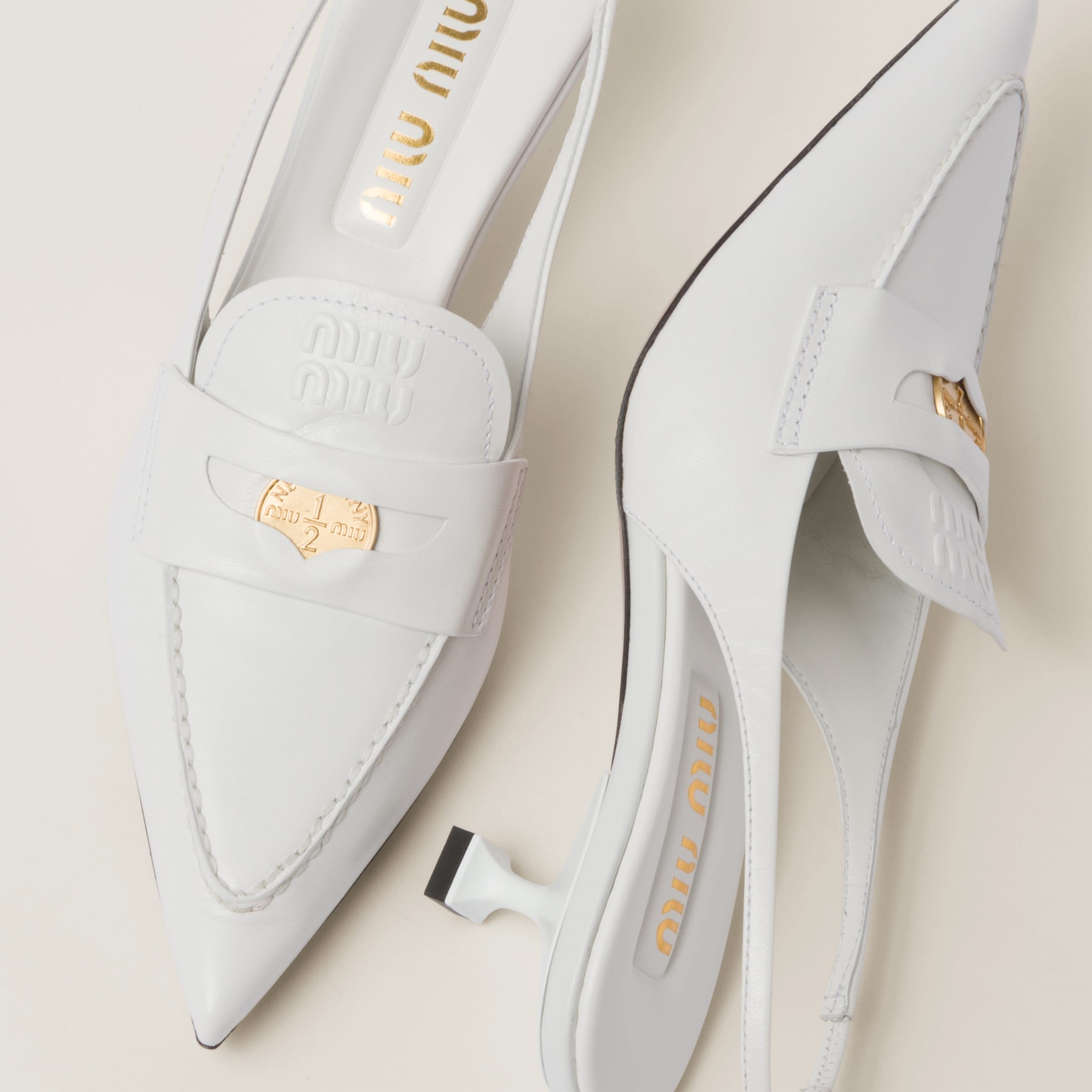 Leather penny loafers with heel - 4