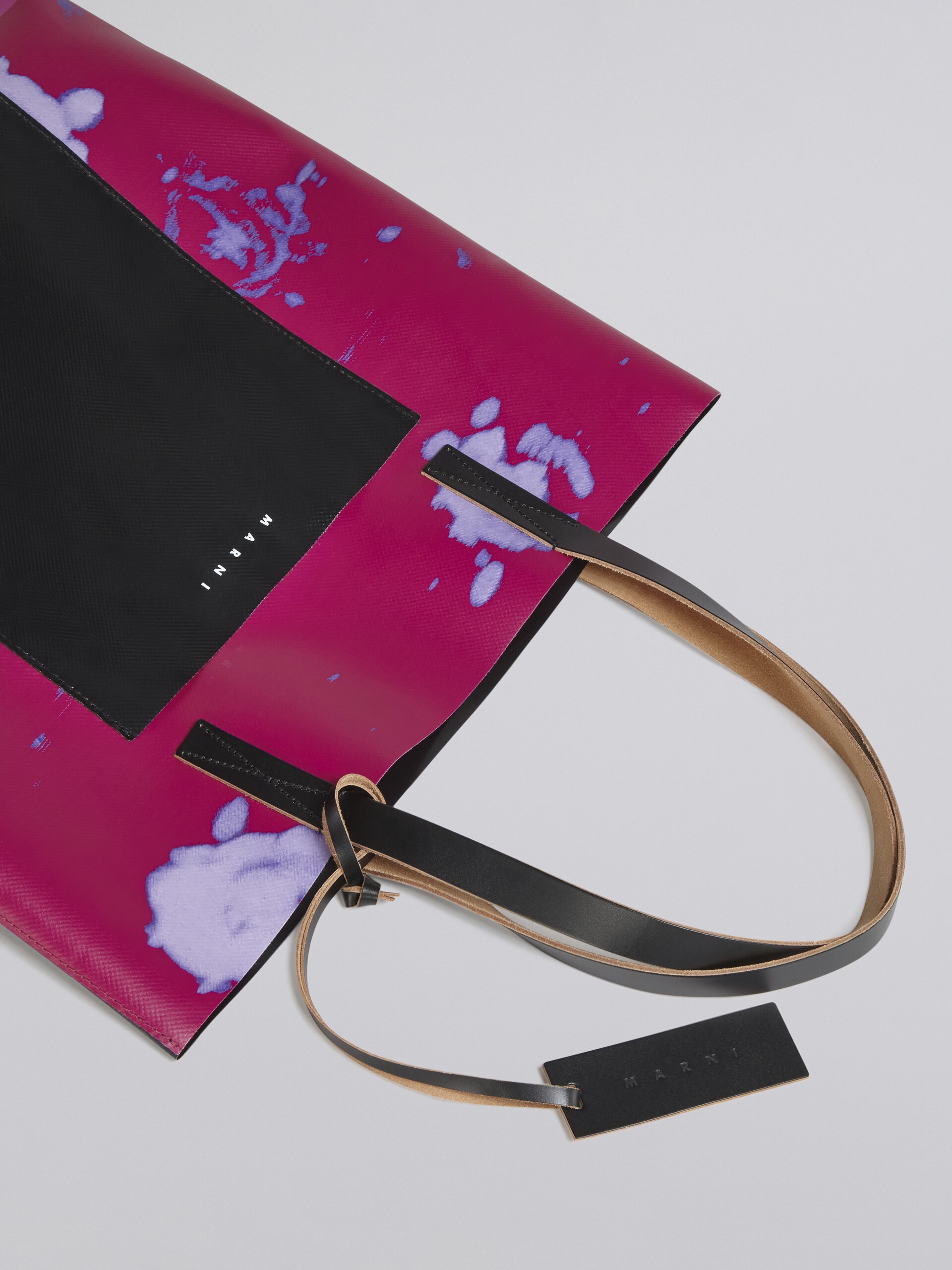 PINK FADED ROSES PRINT PVC BAG - 5