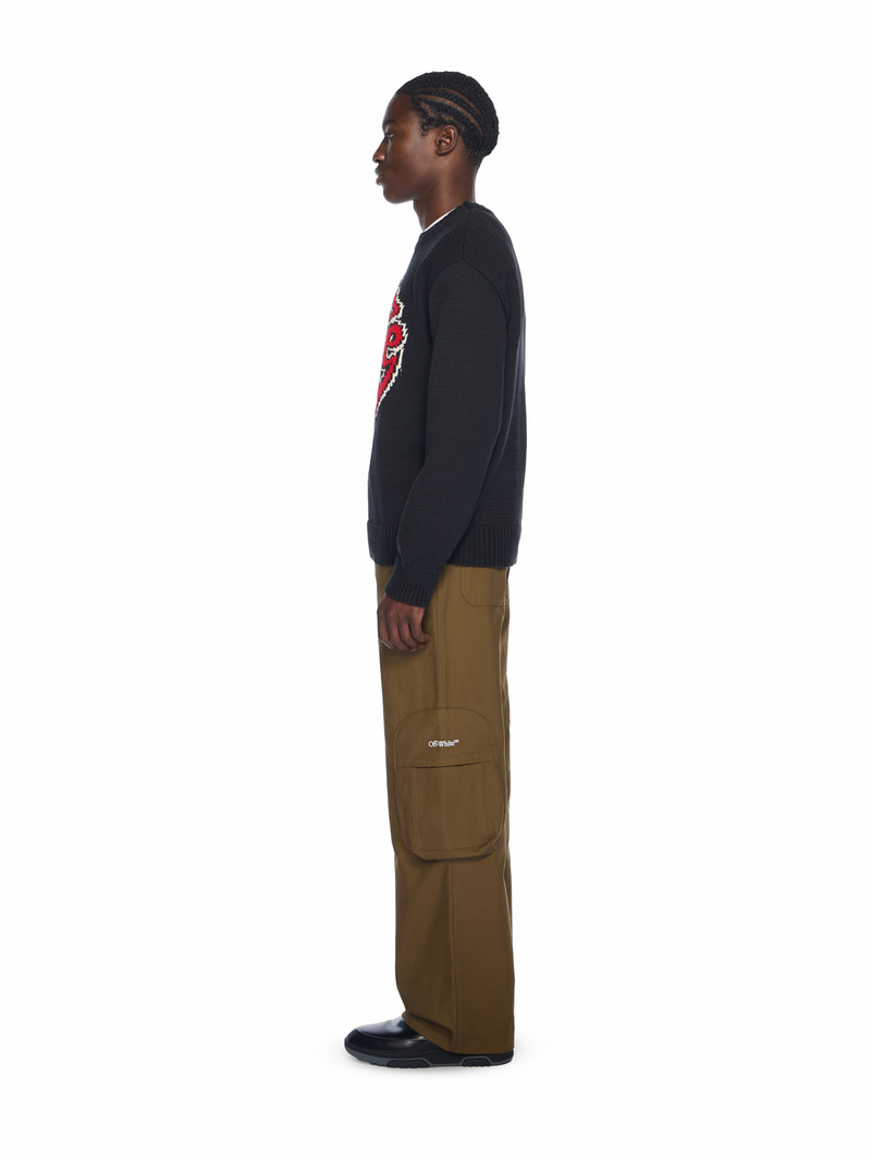 Sphere Logo Chunky Knit Crewneck Sweater 4