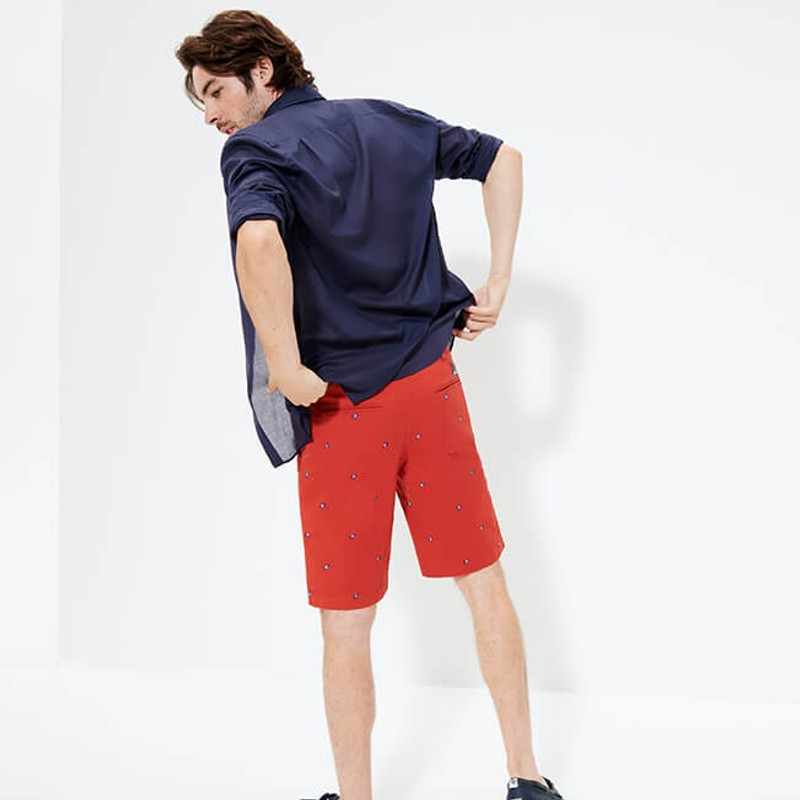 Men Chino Embroidered Bermuda Shorts Micro Ronde des Tortues 4