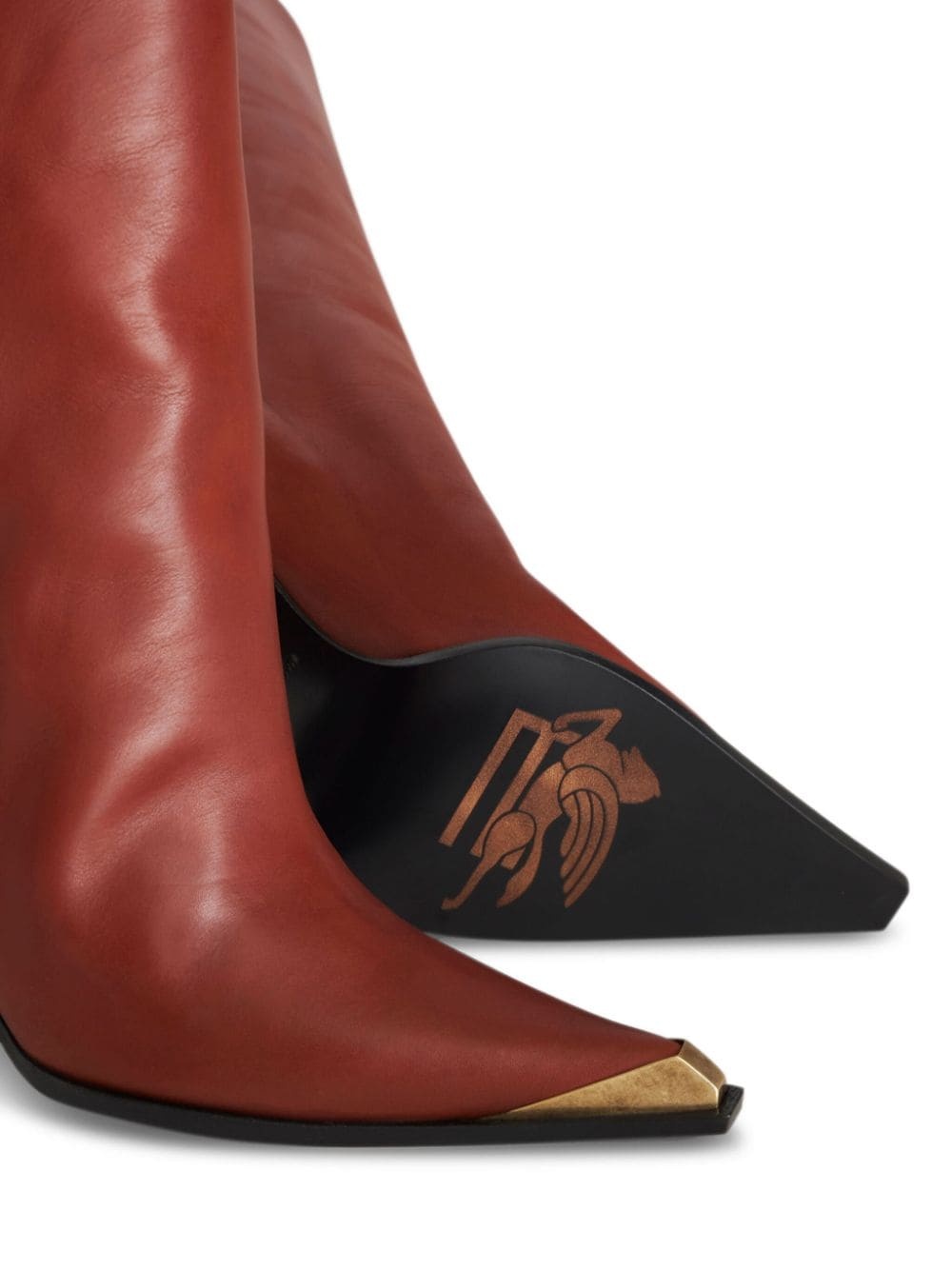 metallic toe-cap knee-high boots - 3