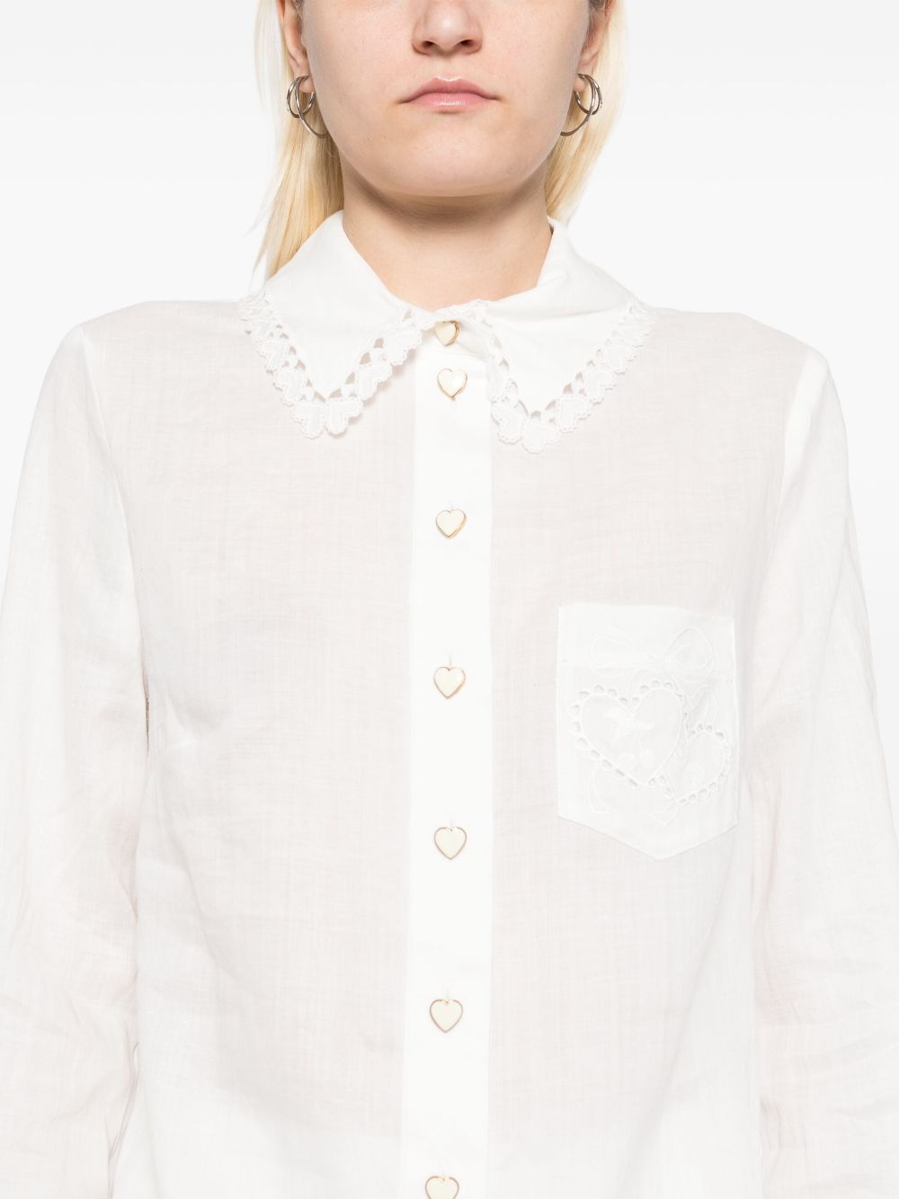 embroidered ramie shirt - 5