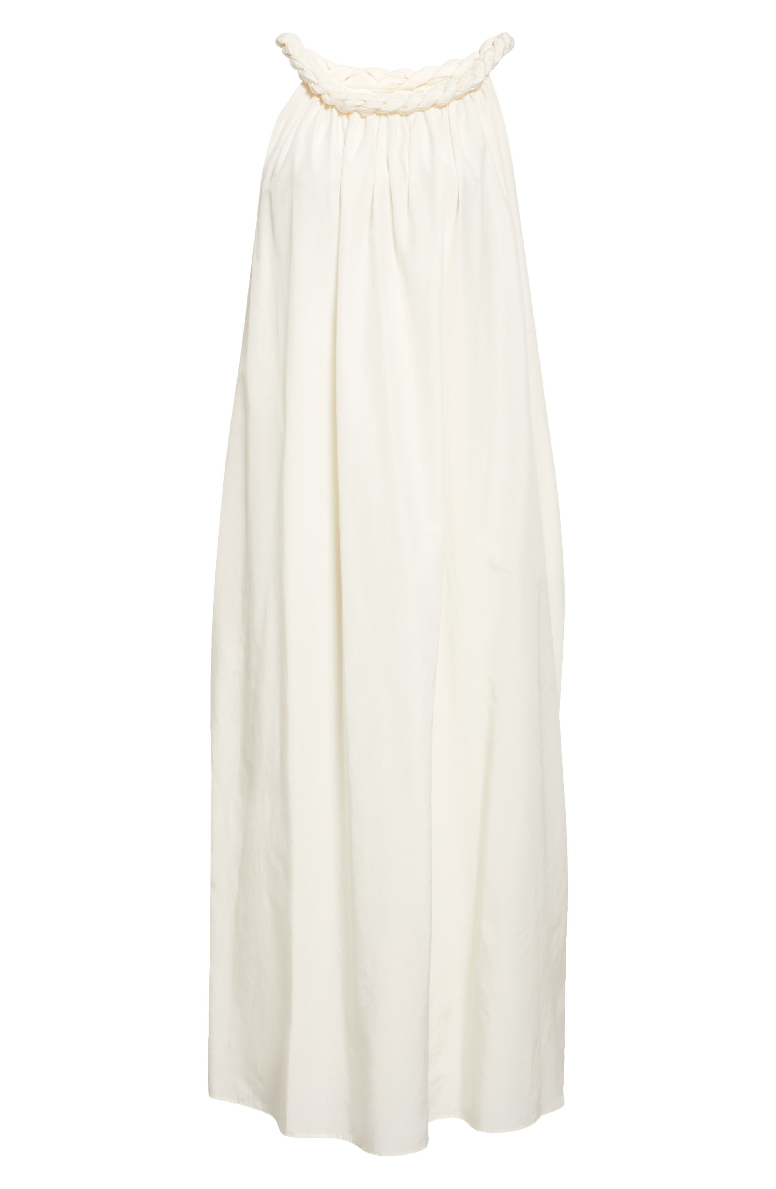 LOULOU DE SAISON Kika Gathered Cotton & Silk Voile Maxi Dress in Ivory at Nordstrom - 5