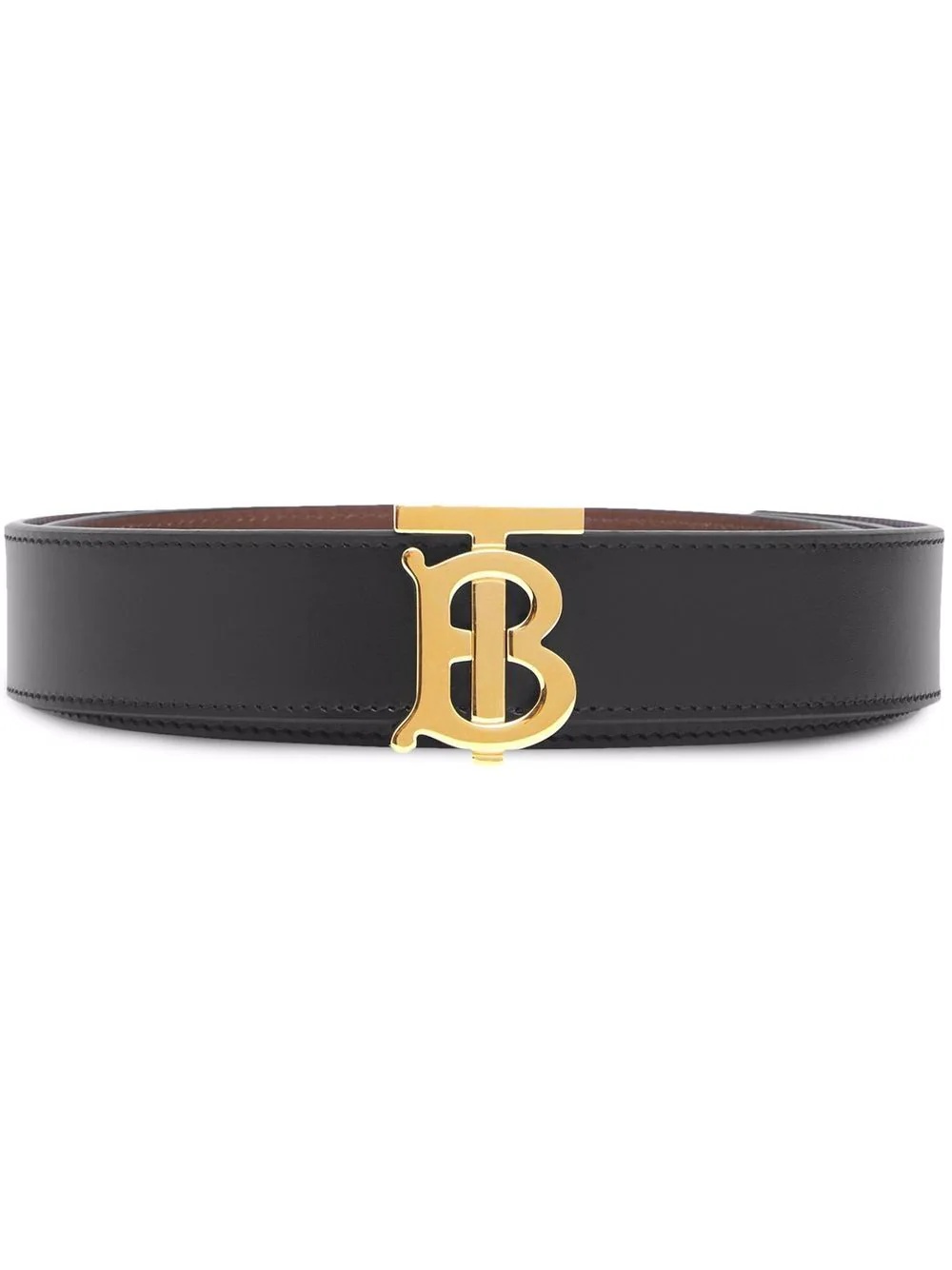 logo-buckle reversible belt - 1