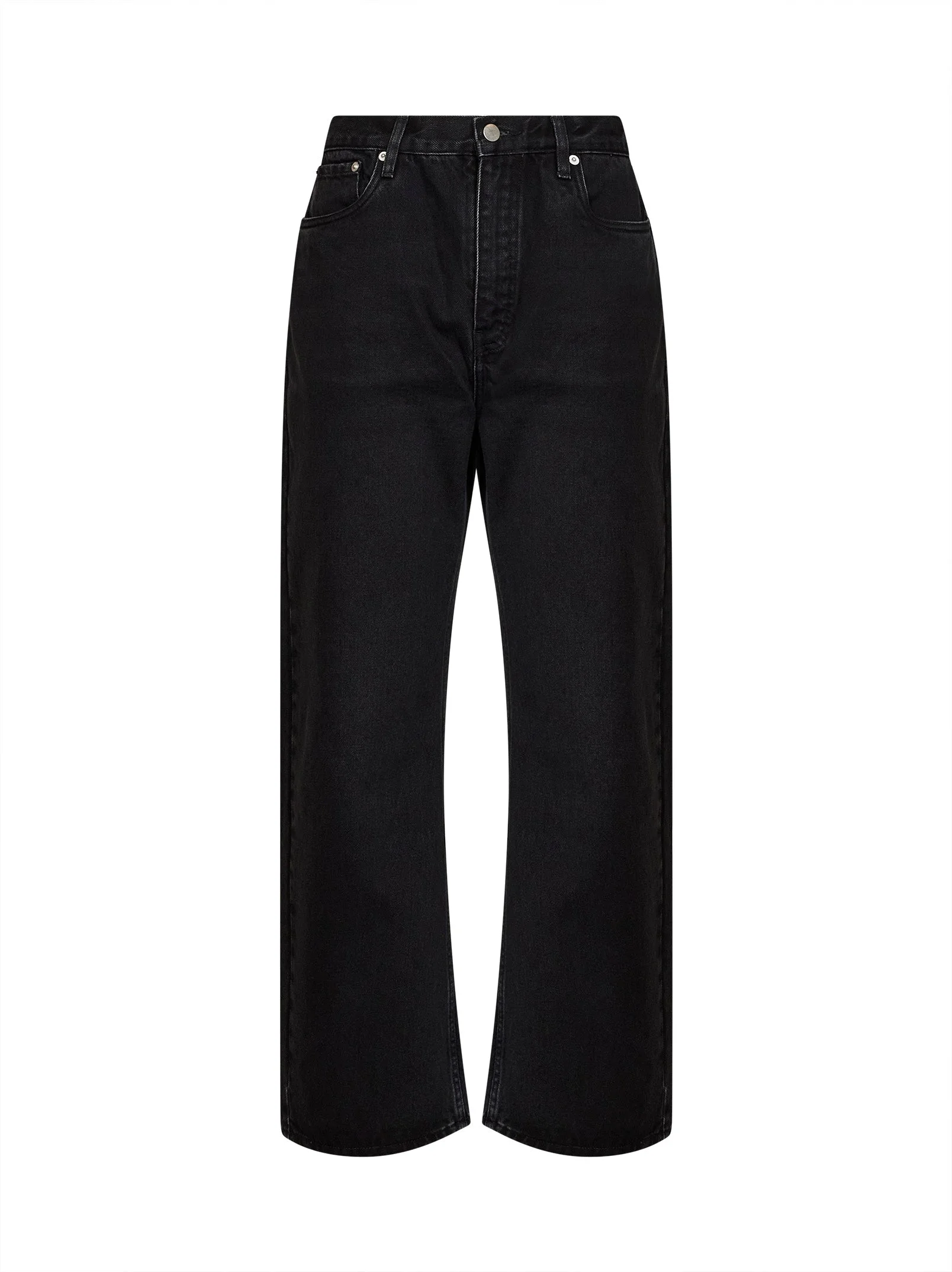 Washed black denim Denjo wide-leg jeans - 1