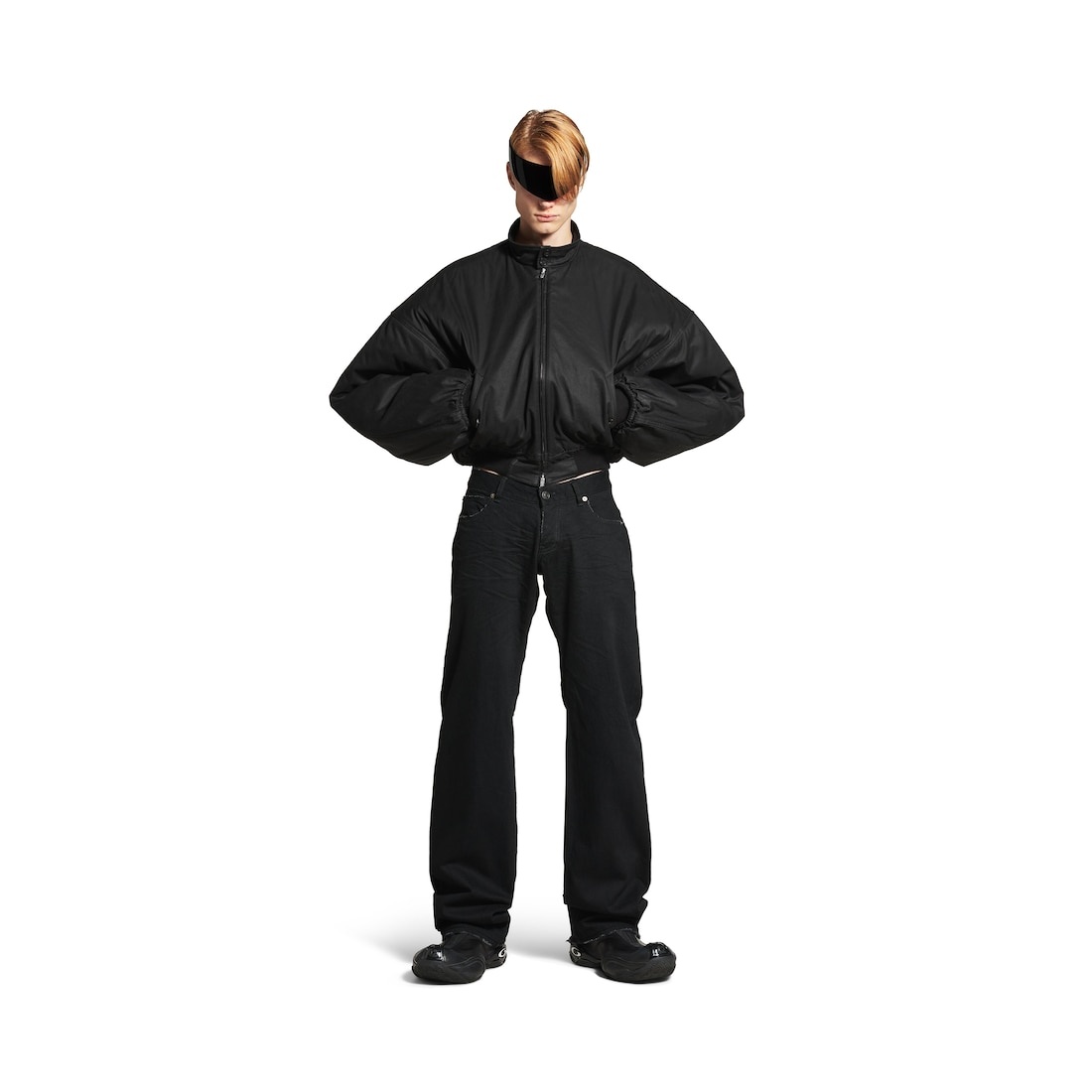 Round Harrington Jacket in Black - 3