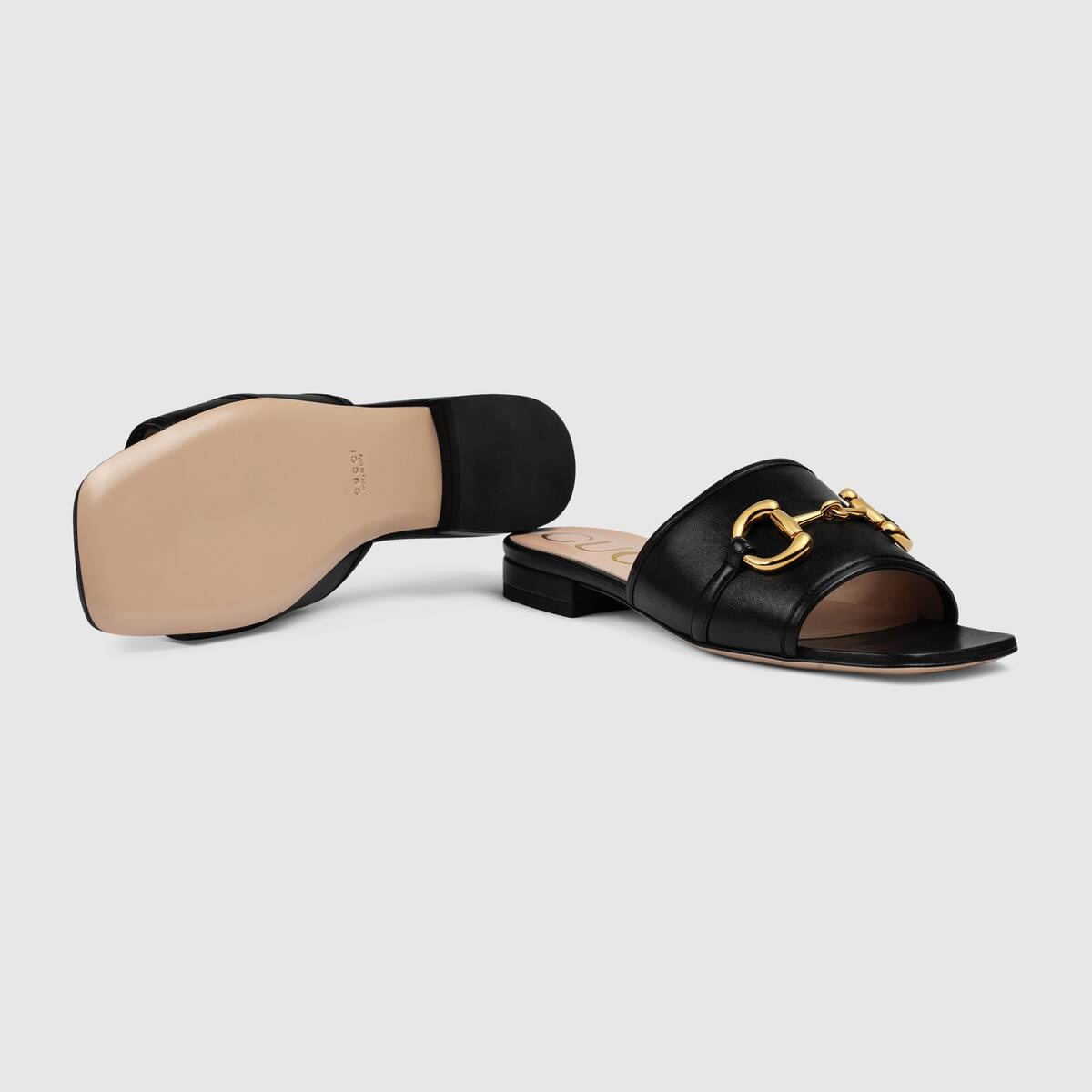 Women's leather slide sandal with Horsebit - 5