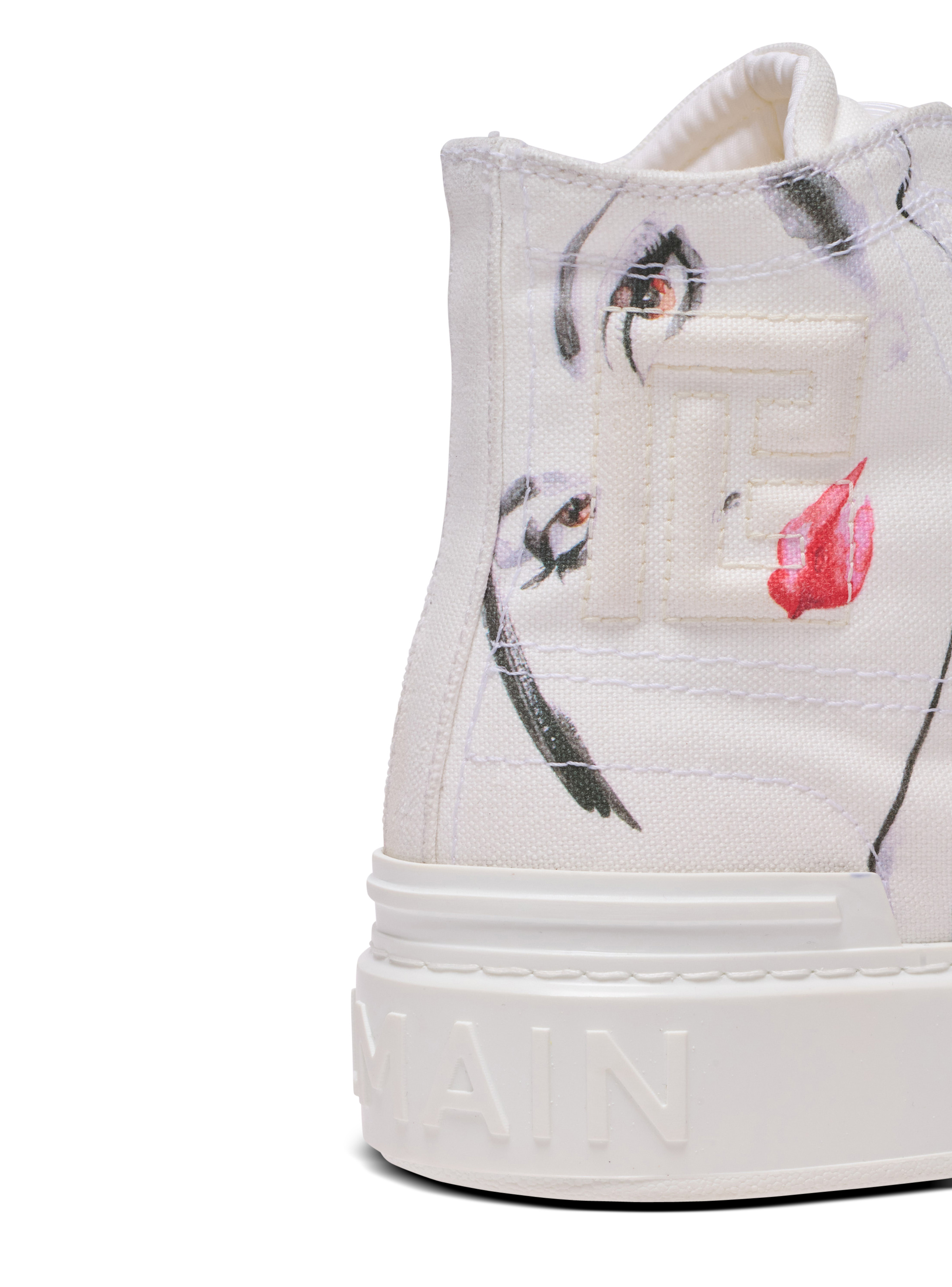 B-Court high-top trainers with Balmain Beauty print - 8