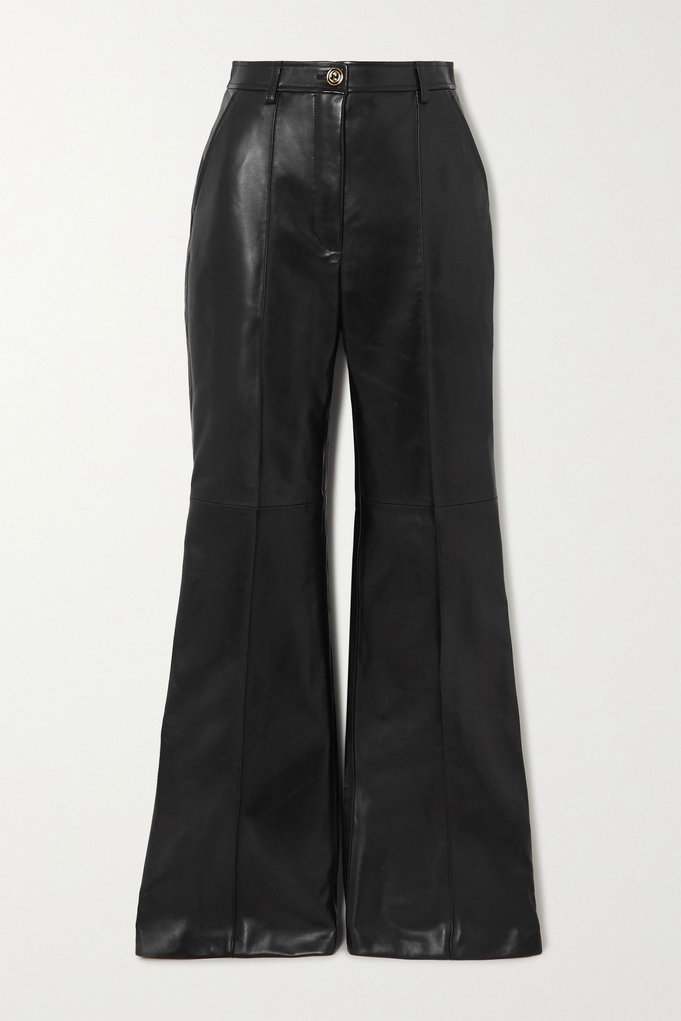 Leather straight-leg pants - 1