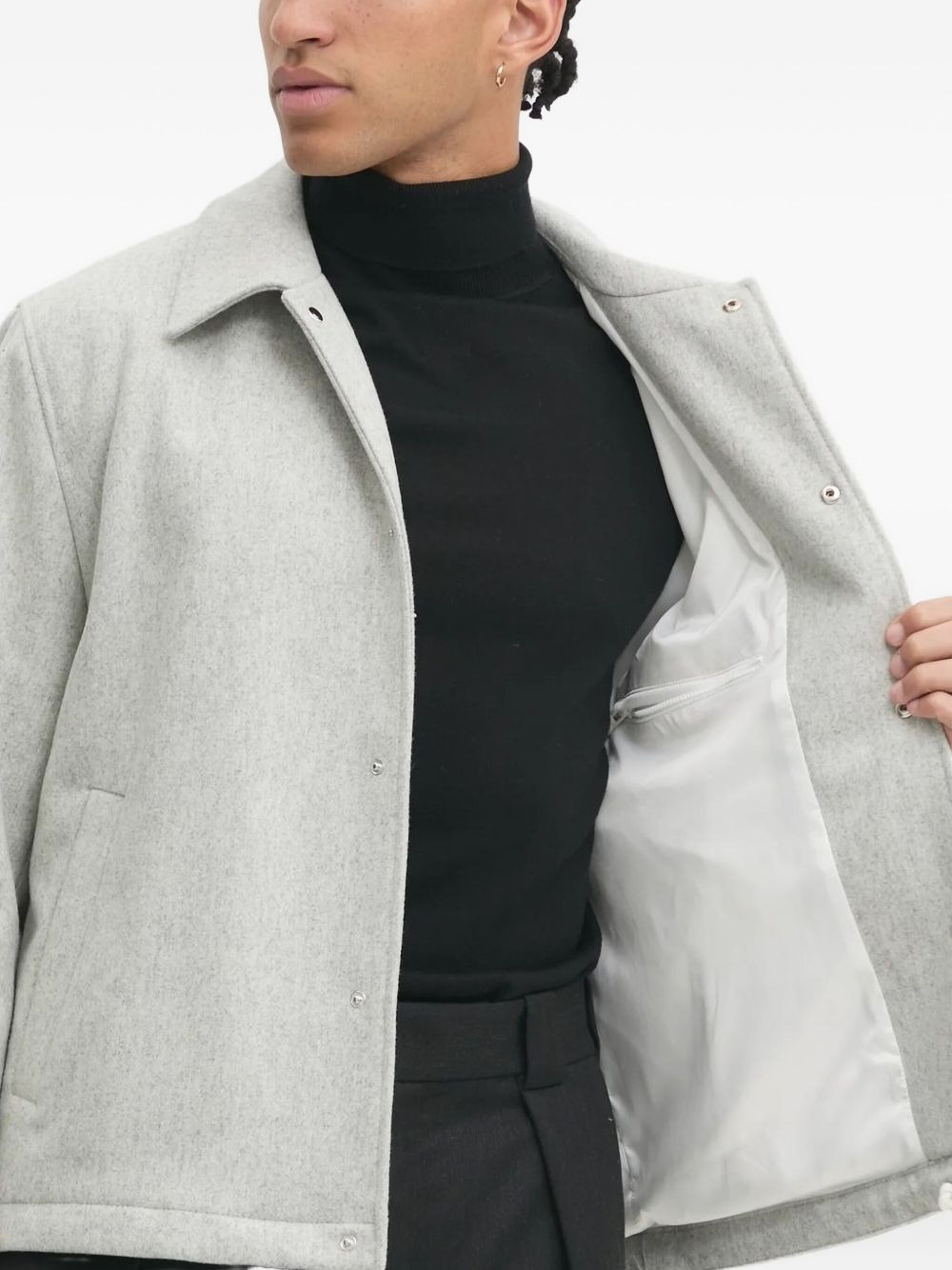 buttoned drawstring jacket - 3