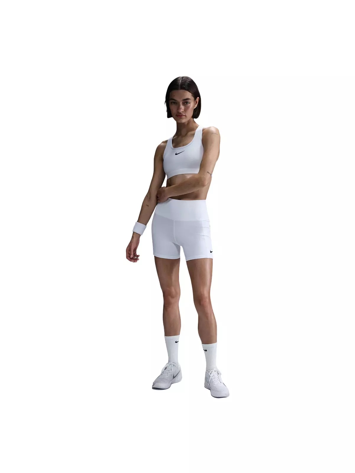 Women's Court Dri-Fit Ball Short-White - 3