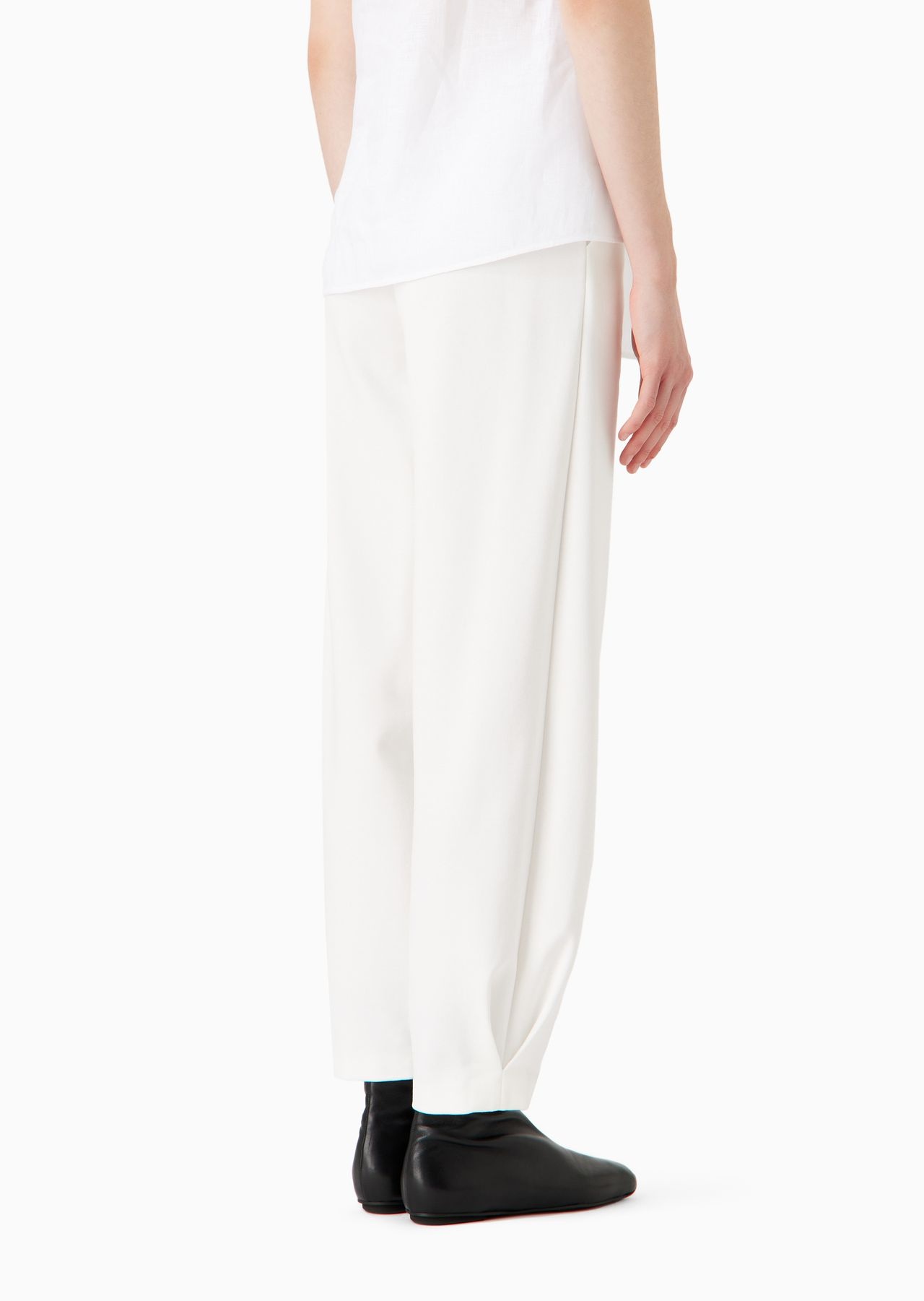 Stretch Milano-stitch fabric trousers with narrow hem - 3