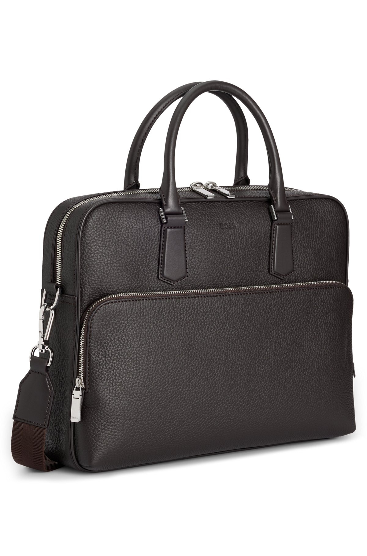 GRAINED ITALIAN-LEATHER DOCUMENT CASE WITH EMBOSSED LOGO - 5