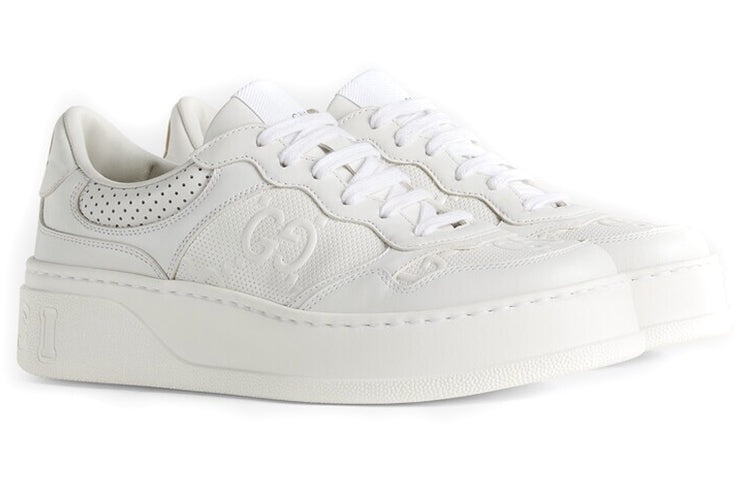 (WMNS) Gucci GG Embossed Sneaker 'White' 670408-1XL10-9014 - 2